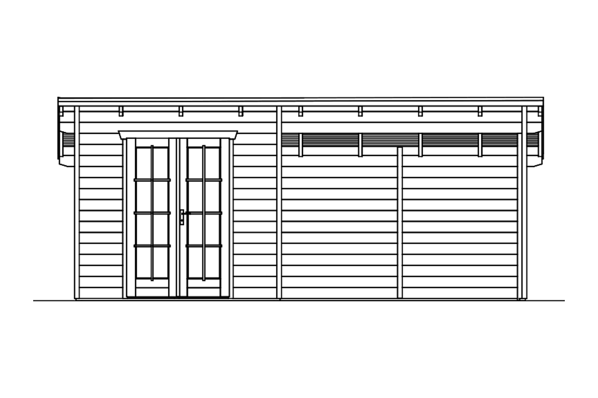 Zahradní domek TEXEL, 28mm, 550 x 250 cm, barevně neošetřeno