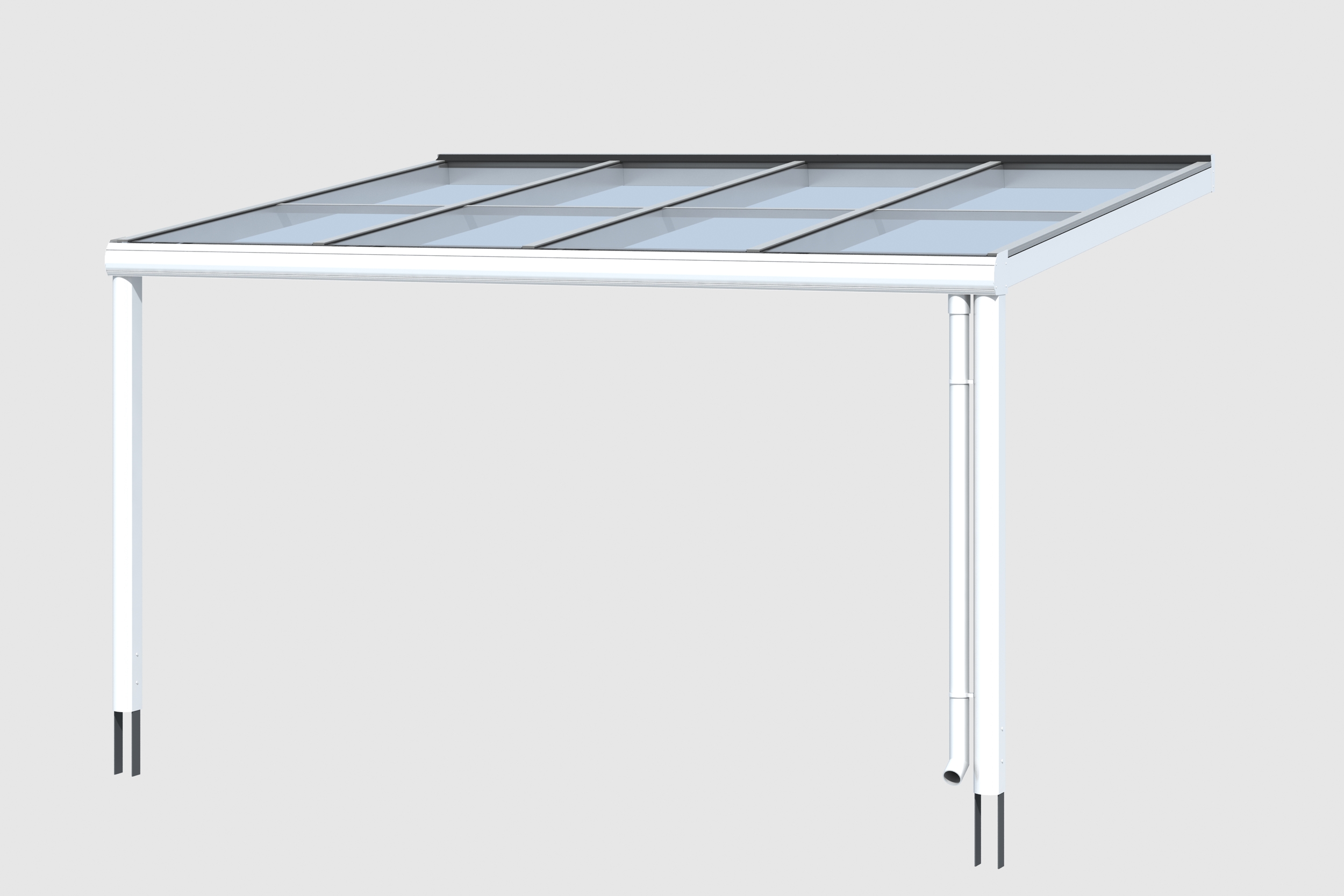 Produktbild: Terrassenüberdachung Modena, Beite 434 cm, farblich behandelt in weiß