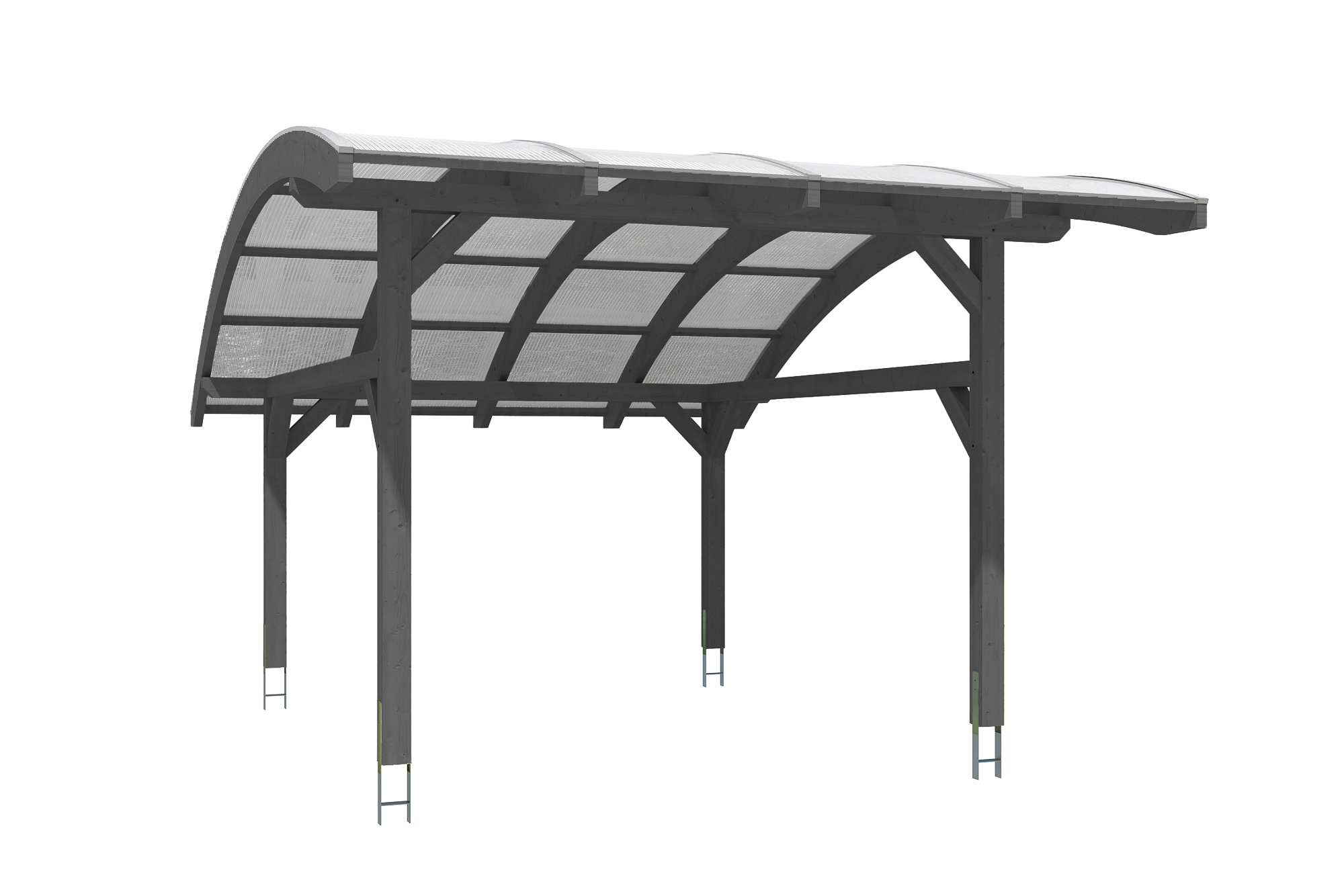 Produktbild: Carport Schwaben 434 x 630 cm, farblich behandelt in schiefergrau