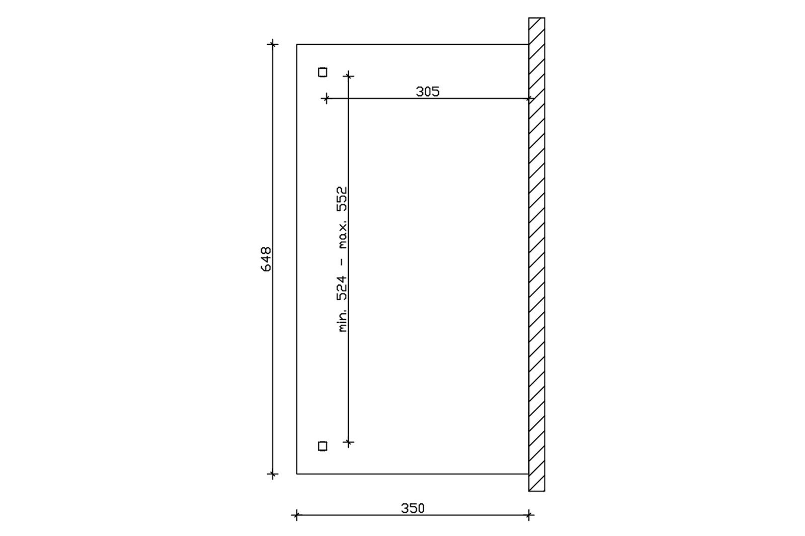 Terrace roof Ancona 648 x 350 cm, glulam, white