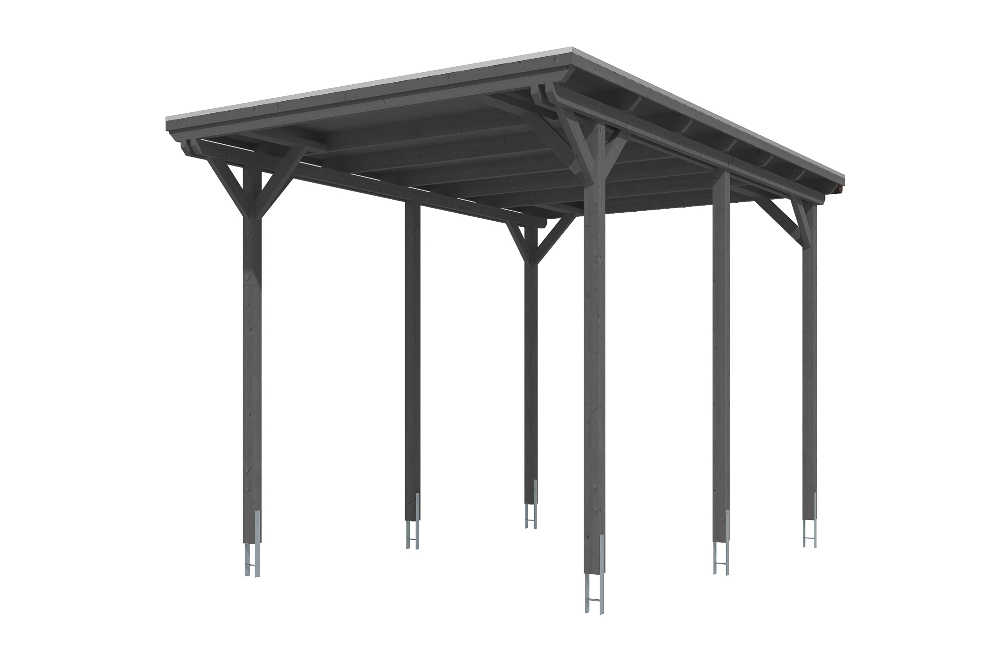 Produktbild: Carport Emsland Caravan 404 x 604 cm, farblich behandelt in schiefergrau