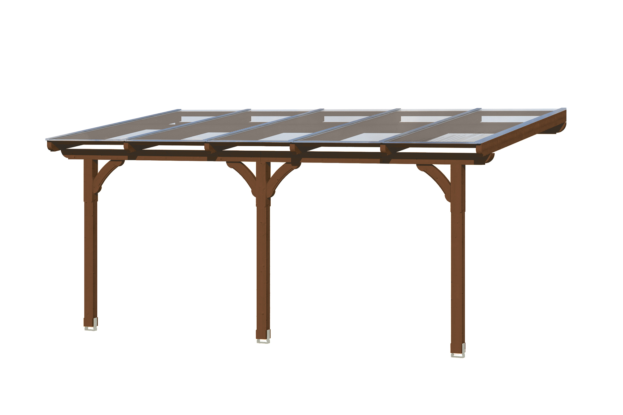 Produktbild: Terrassenüberdachung Rimini, Breite 541 cm, farblich behandelt in nussbaum