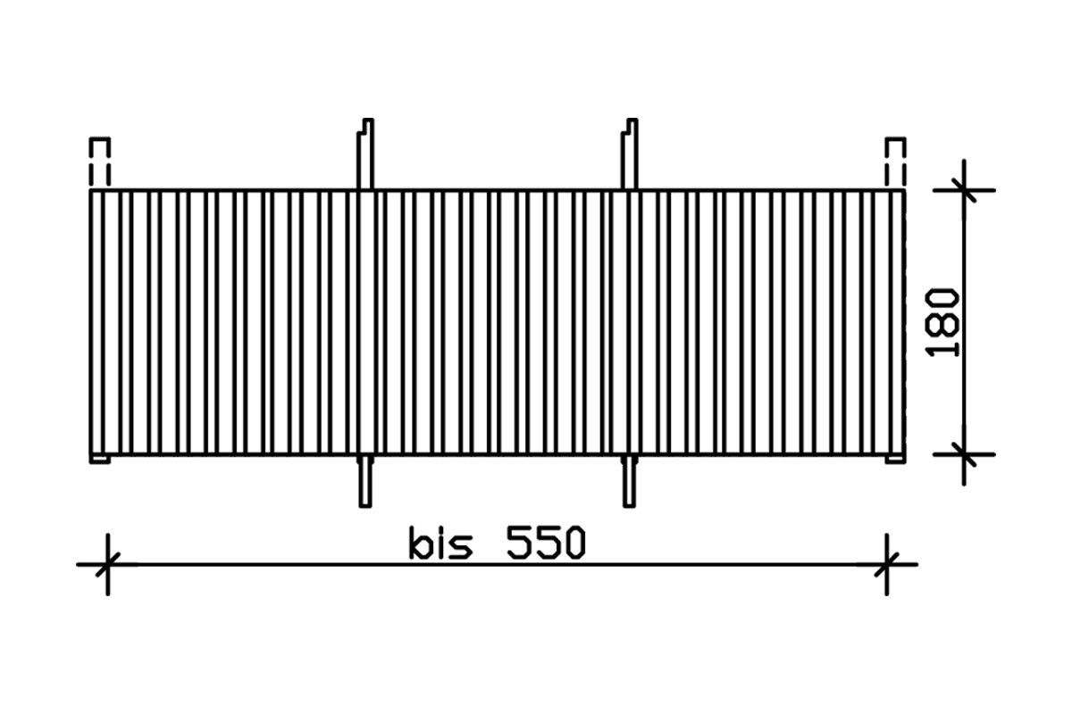 Rückwand Deckelschalung 550 x 180 cm, Fichte, eiche hell