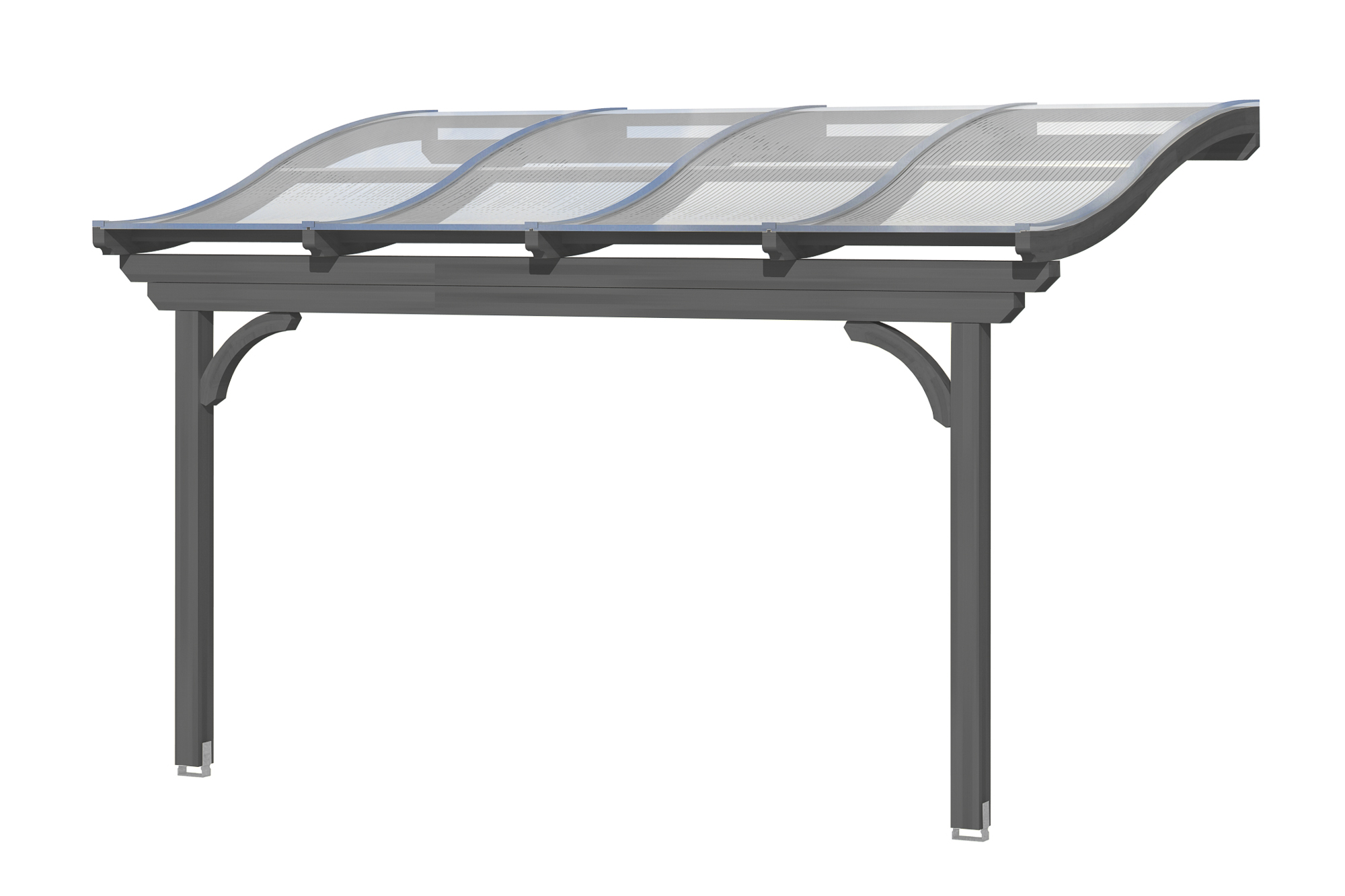 Produktbild: Terrassenüberdachung Verona, Breite 434 cm, farblich behandelt in schiefergrau