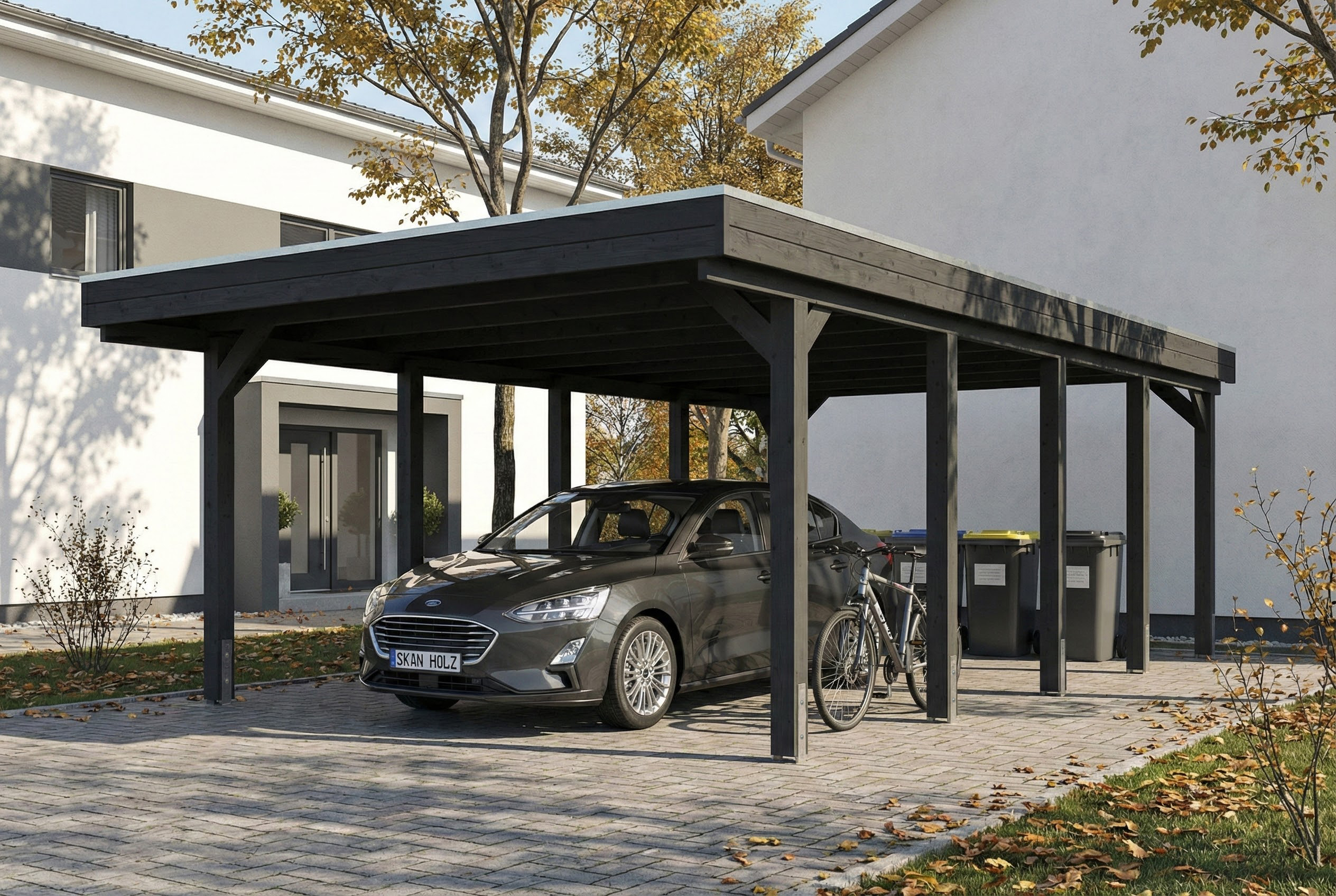 Carport Friesland 402 x 708 cm, met dakplaten, antraciet