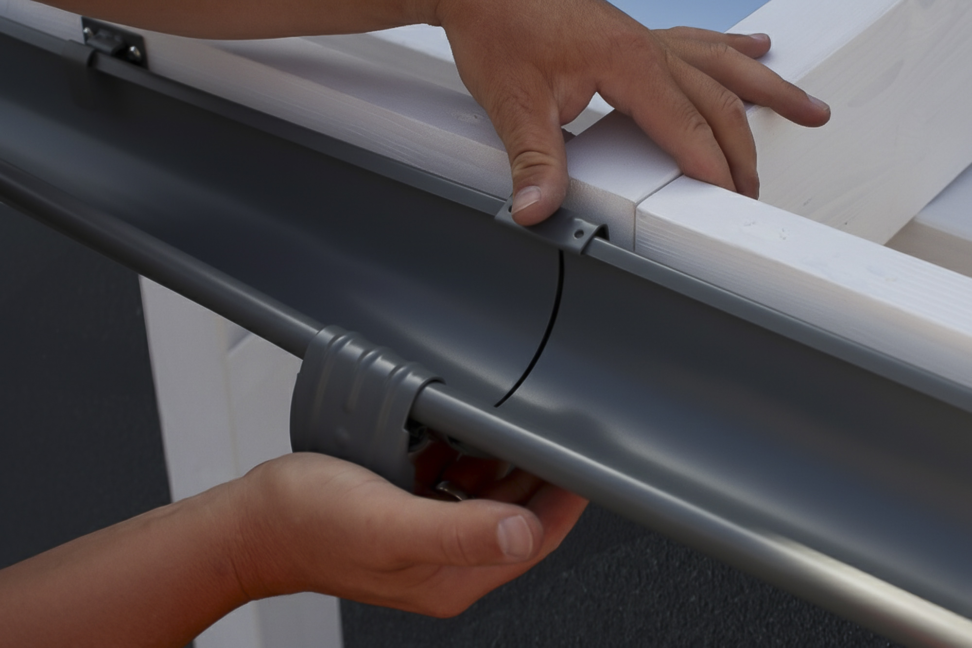 Regenrinnen-Set 648 cm (2er-Set), Stahl, verzinkt u. anthrazit beschichtet