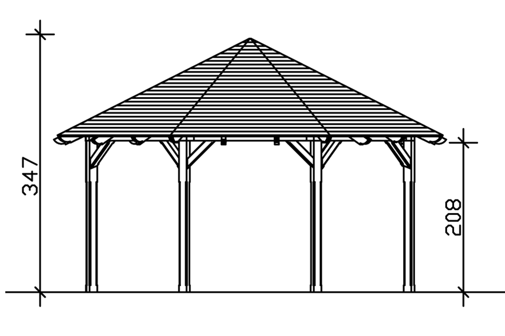 Gloriette LYON 3 (ø 557cm) octagonales, douglas, non traité