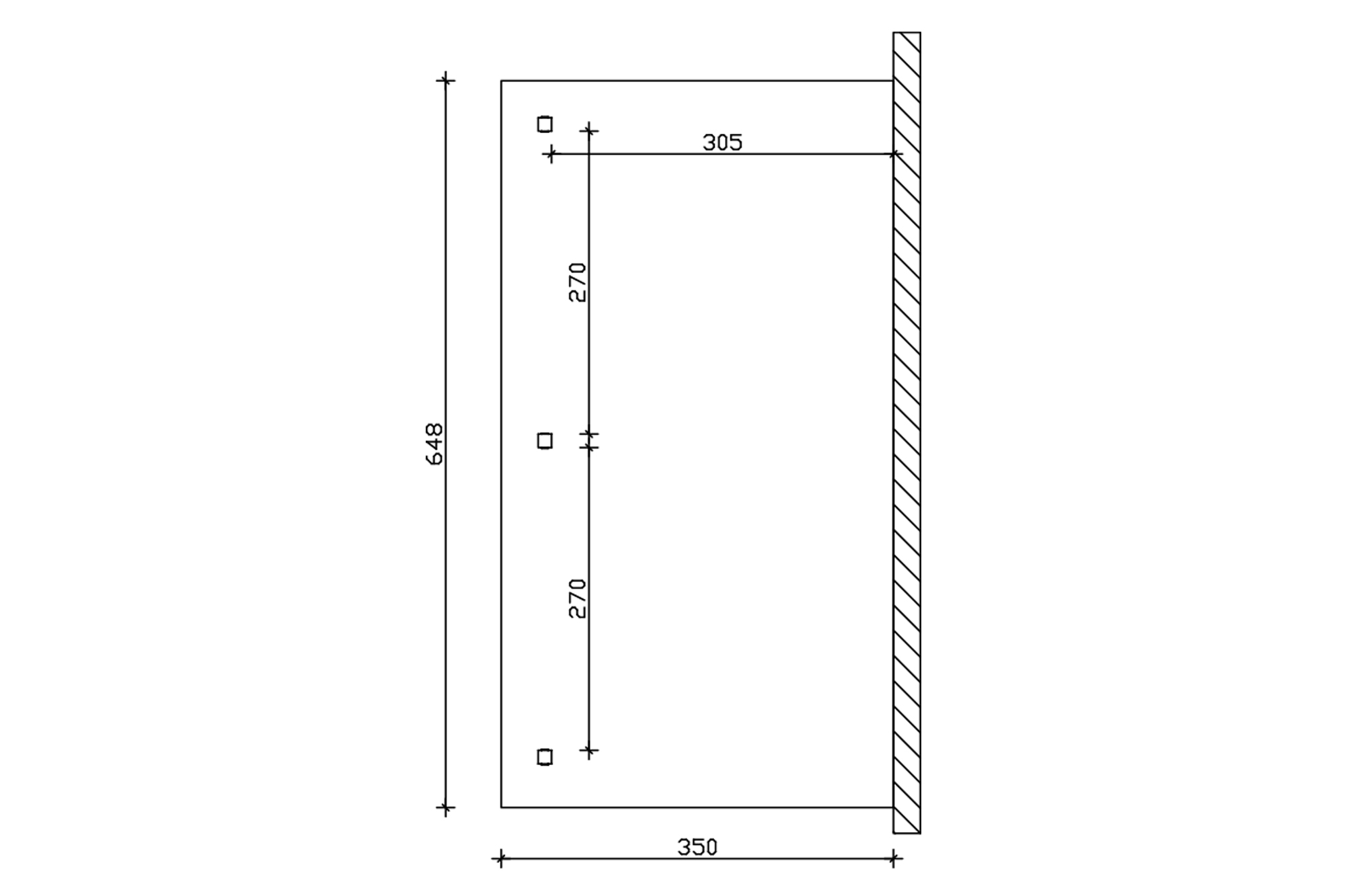 Grafik (Grundriss): Terrassenüberdachung Andria/Bormio 648x350 cm