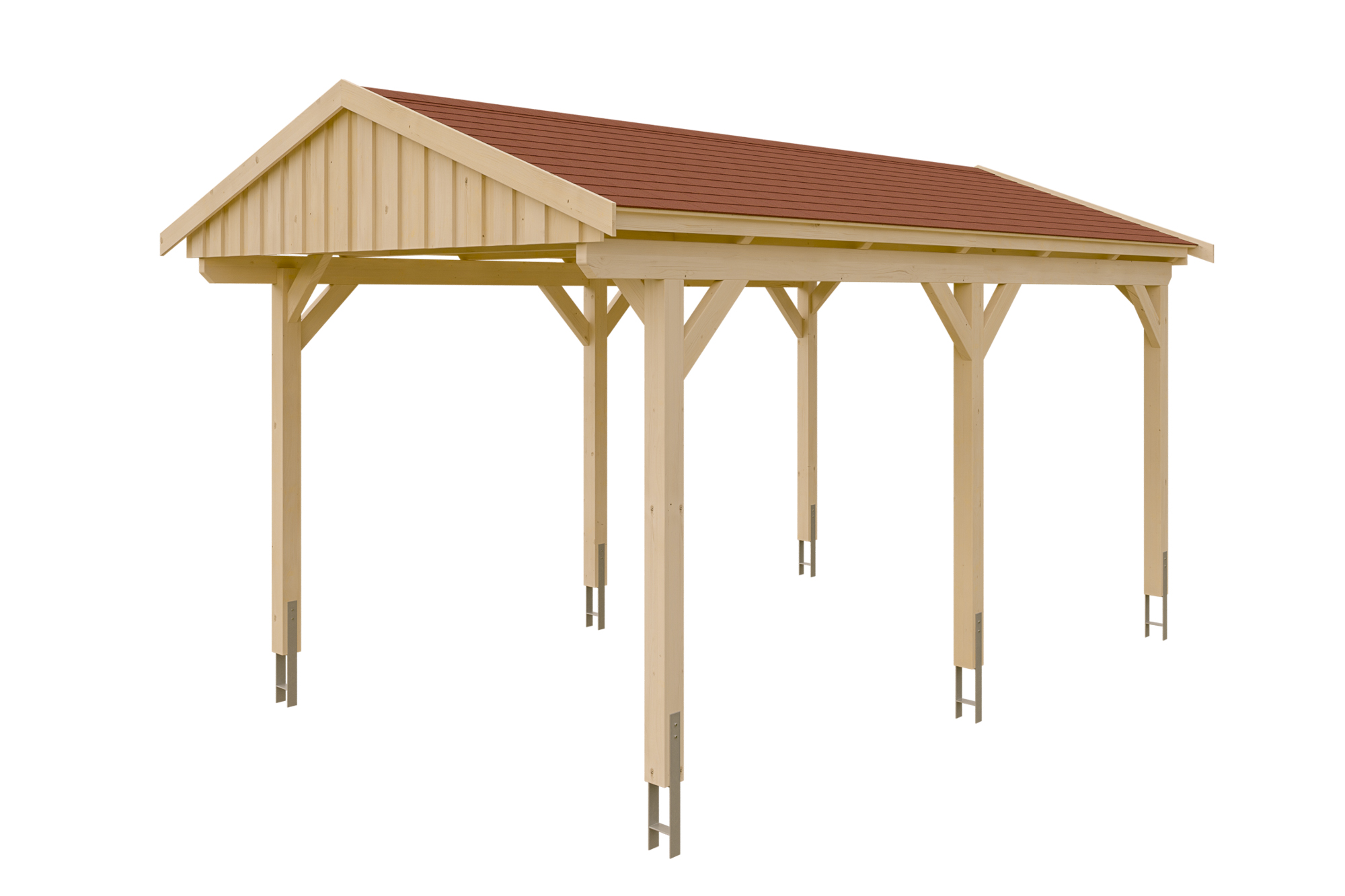 Produktbild: Carport Fichtelberg 317 x 566, mit roten Dachschindeln
