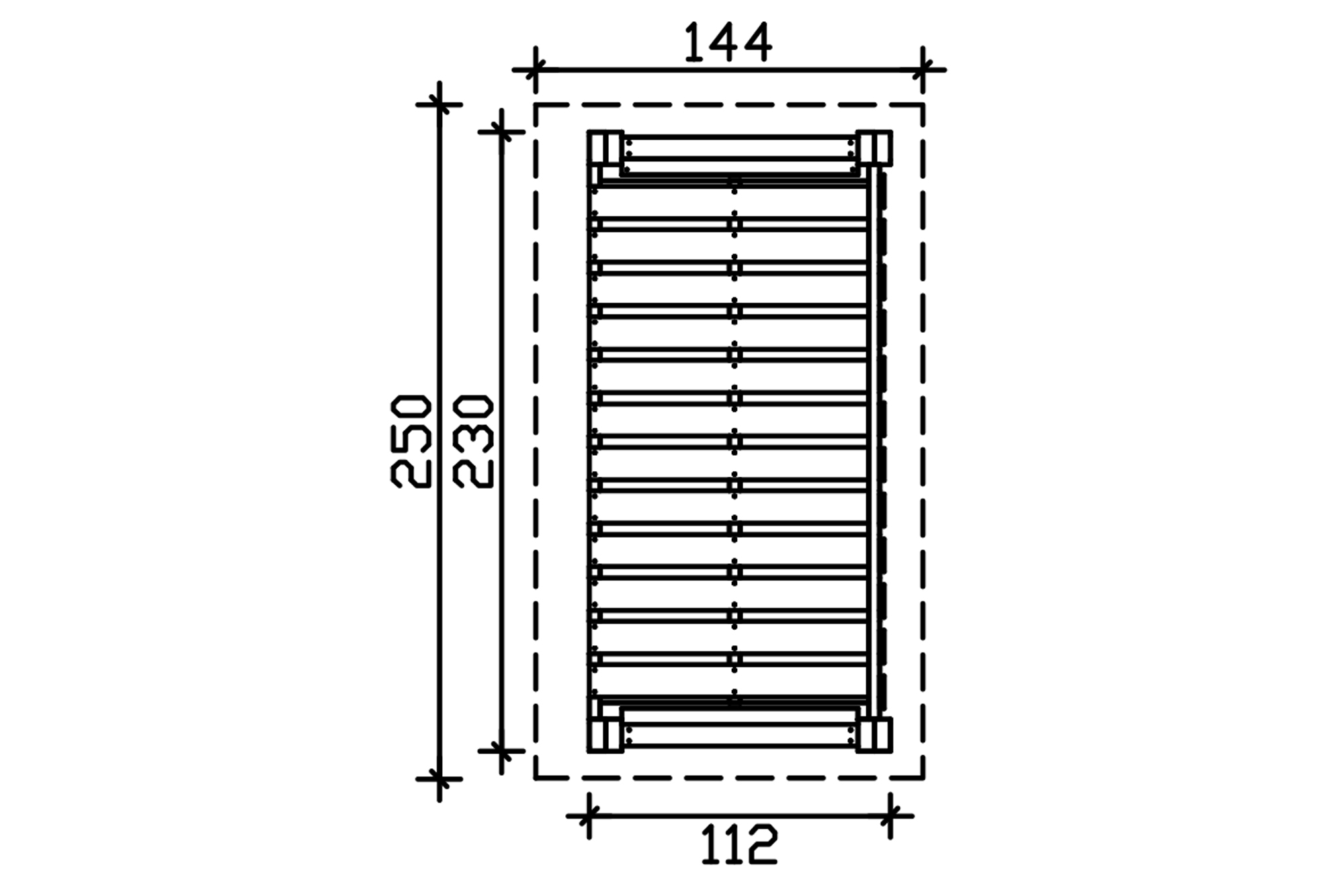 Wooden shelter Holm 1, 250 x 144 cm