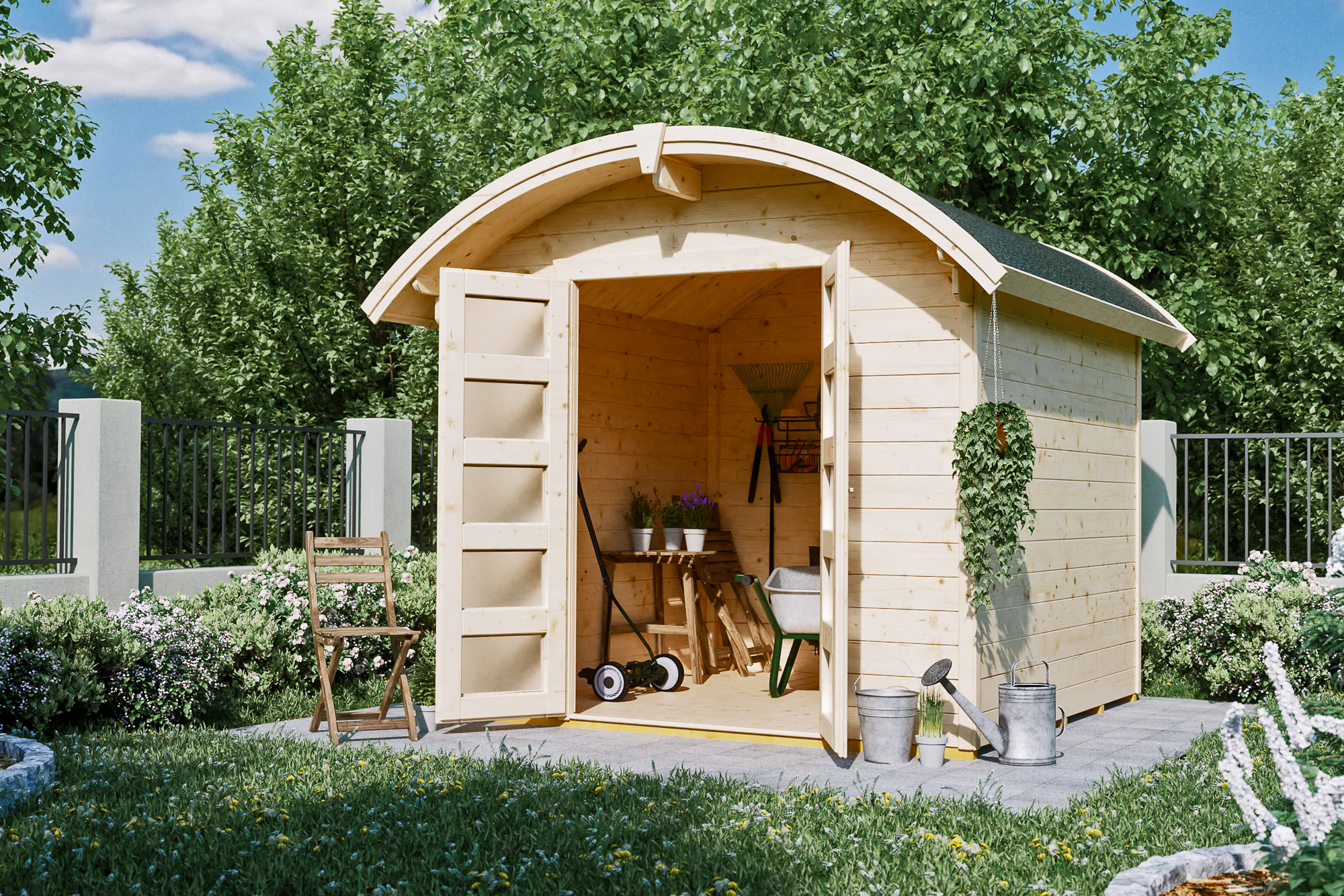 Abri de jardin DELFT 250x250cm, 28mm, non traité