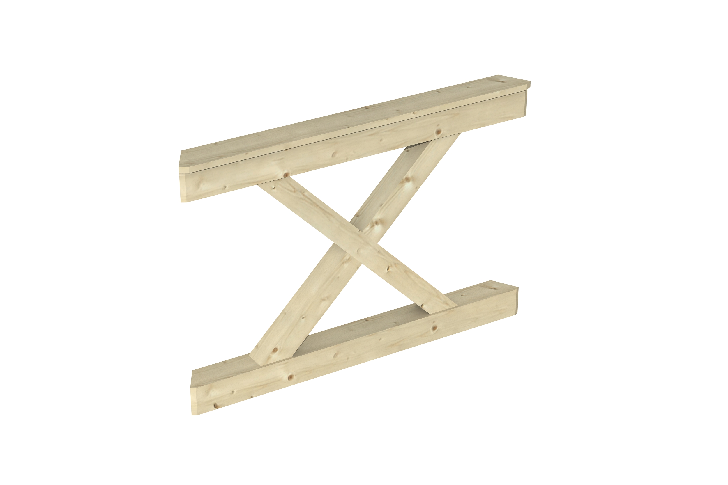 Brüstung Andreaskreuz 120 x 84 cm, Fichte, natur