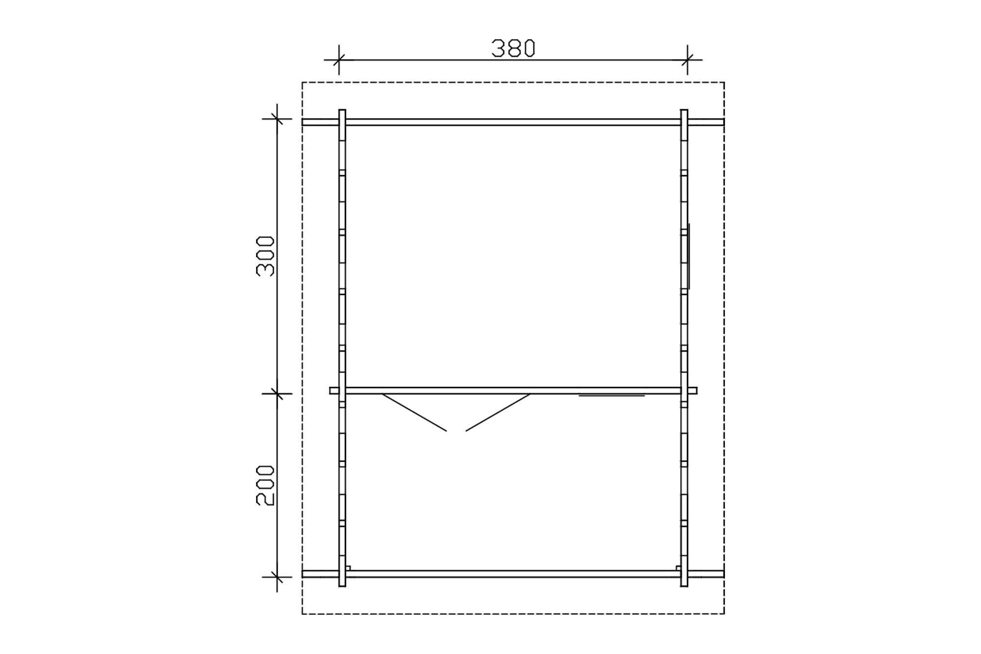 Log cabin Calgary 380 x 300 cm with roof battens, untreated