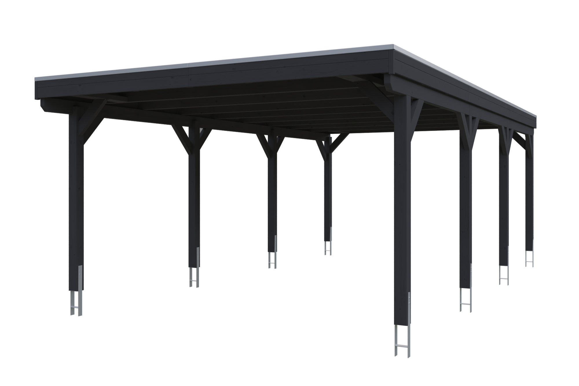 Produktbild: Carport Grunewald 427 x 796 cm, farblich behandelt in anthrazit