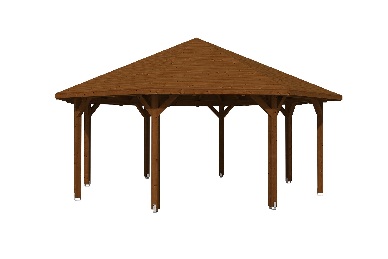 Gazebo Nice 4, glulam, pre-treated walnut