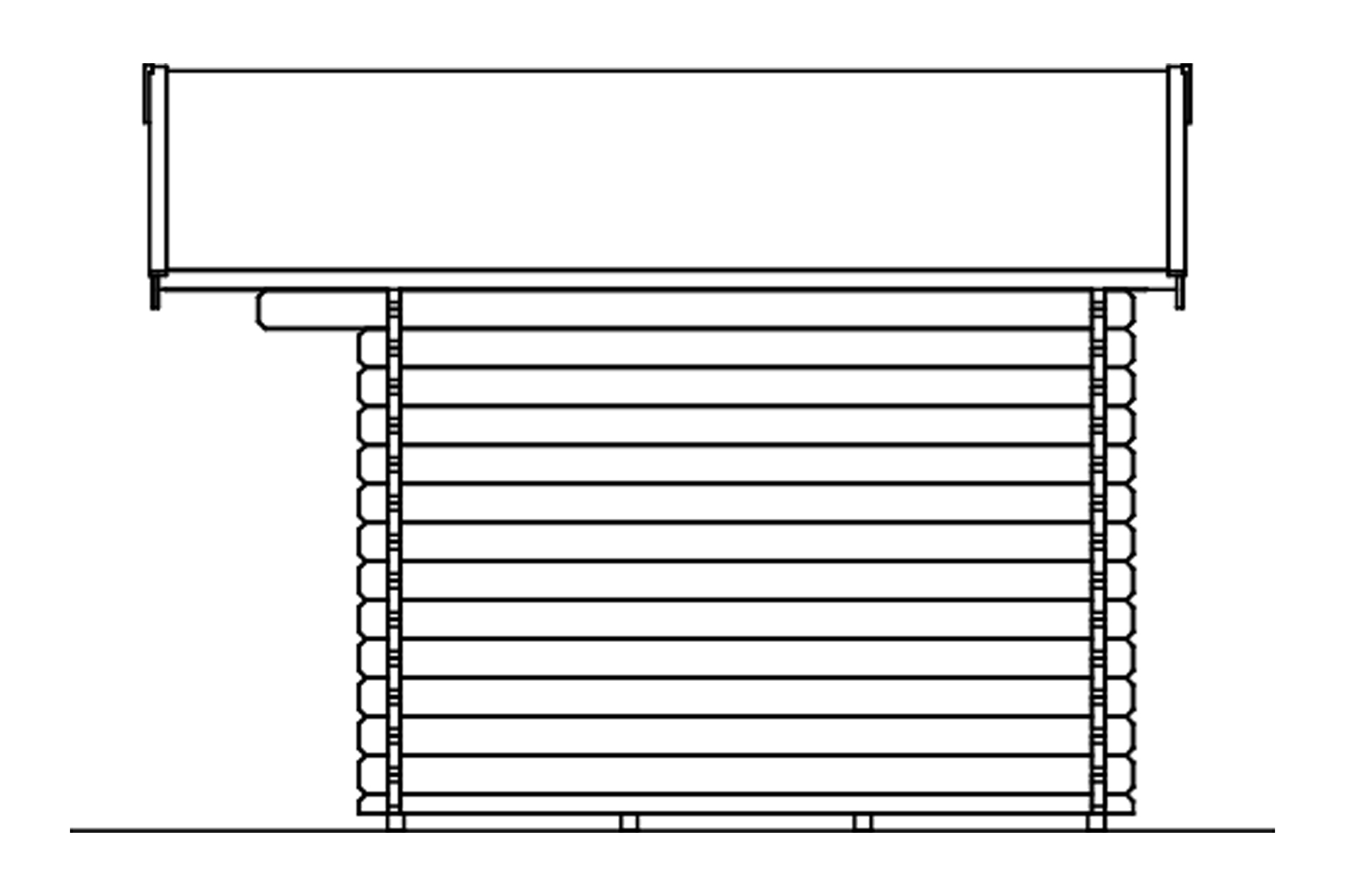 Abri de jardin LANGESUND 340x250cm, 45mm, non traité