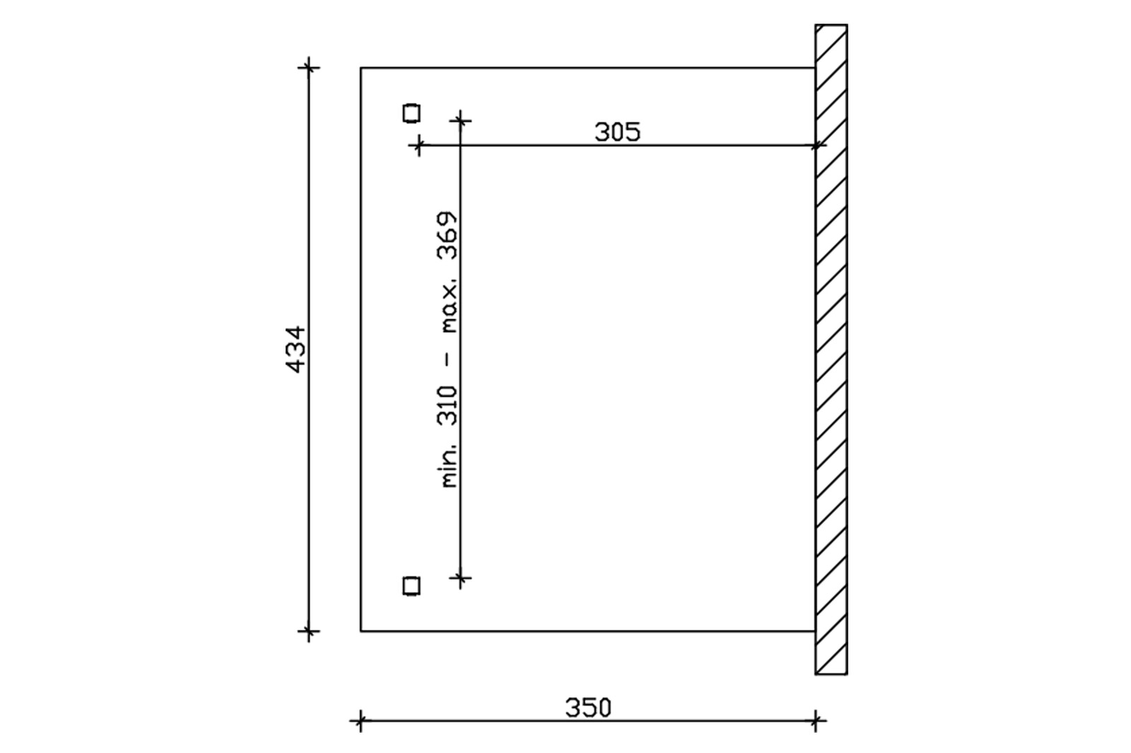 Terrace roof Ancona 434 x 350 cm, glulam, untreated