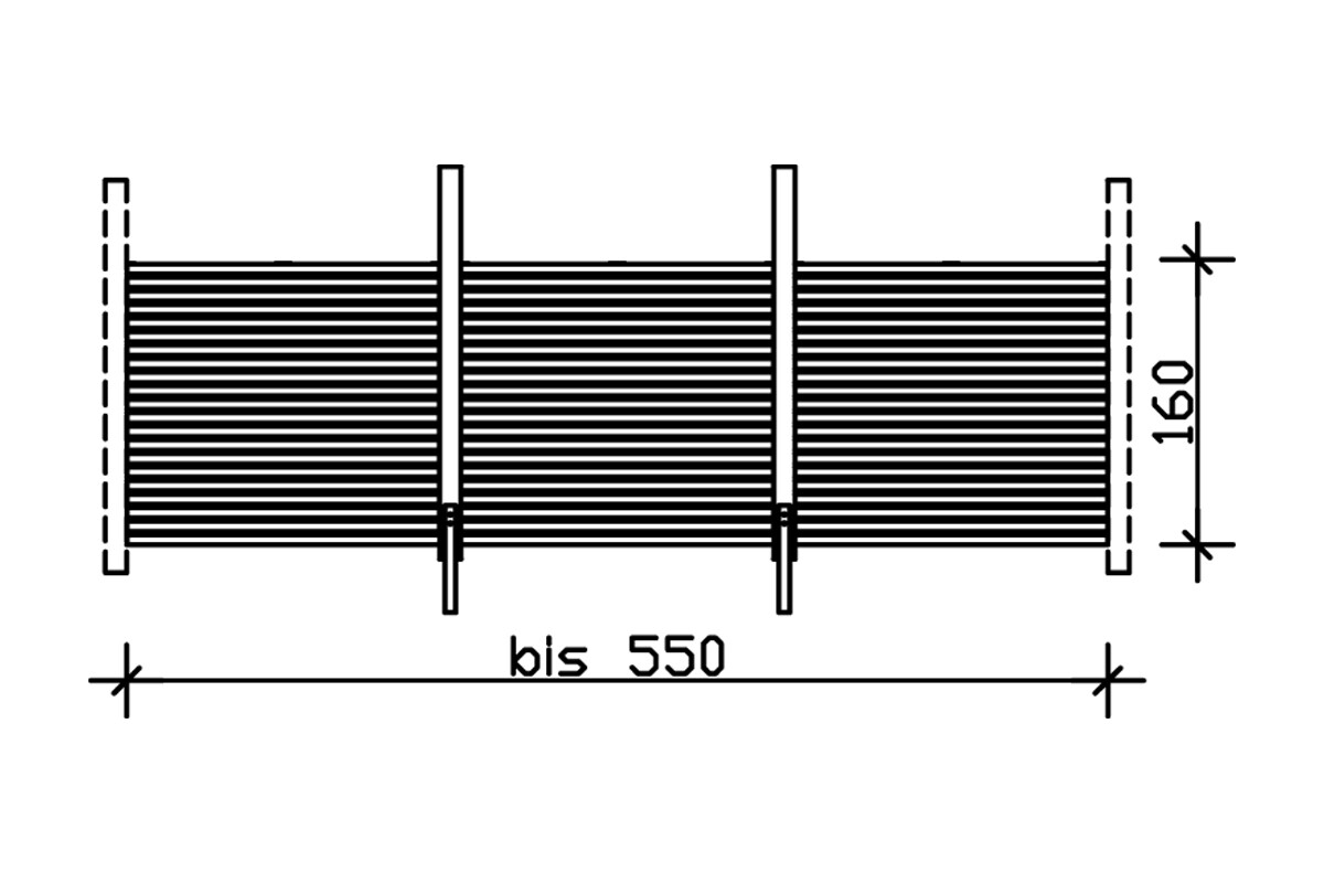 Rückwand Rhombus 550 x 160 cm, Fichte, eiche hell