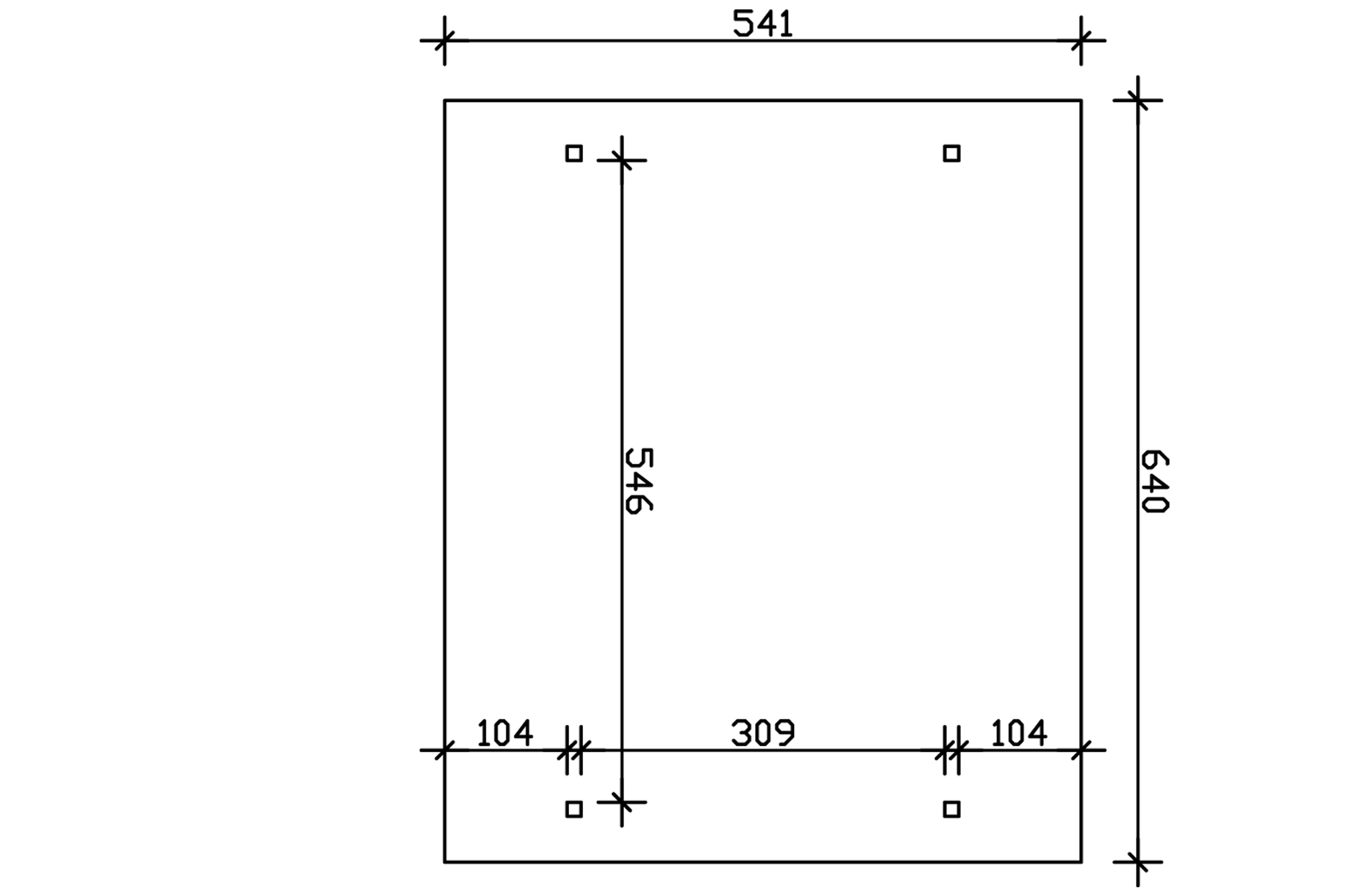Grafik (Grundriss): Carport Odenwald 640 x 541 cm