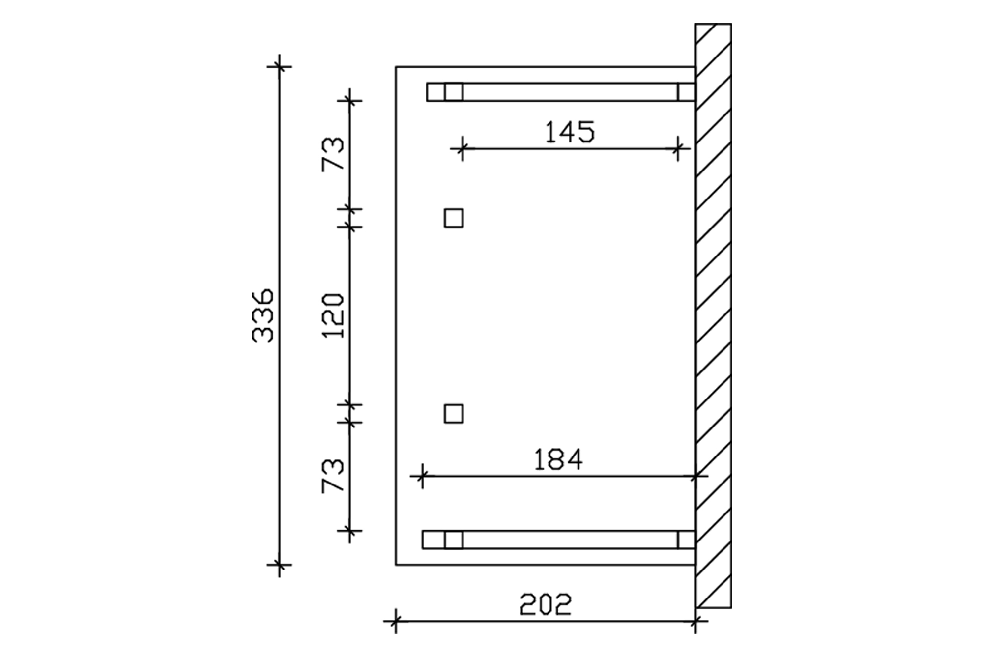 Huisdeur-afdak Paderborn 7, schuin dak 336x202cm, gelakt in wit