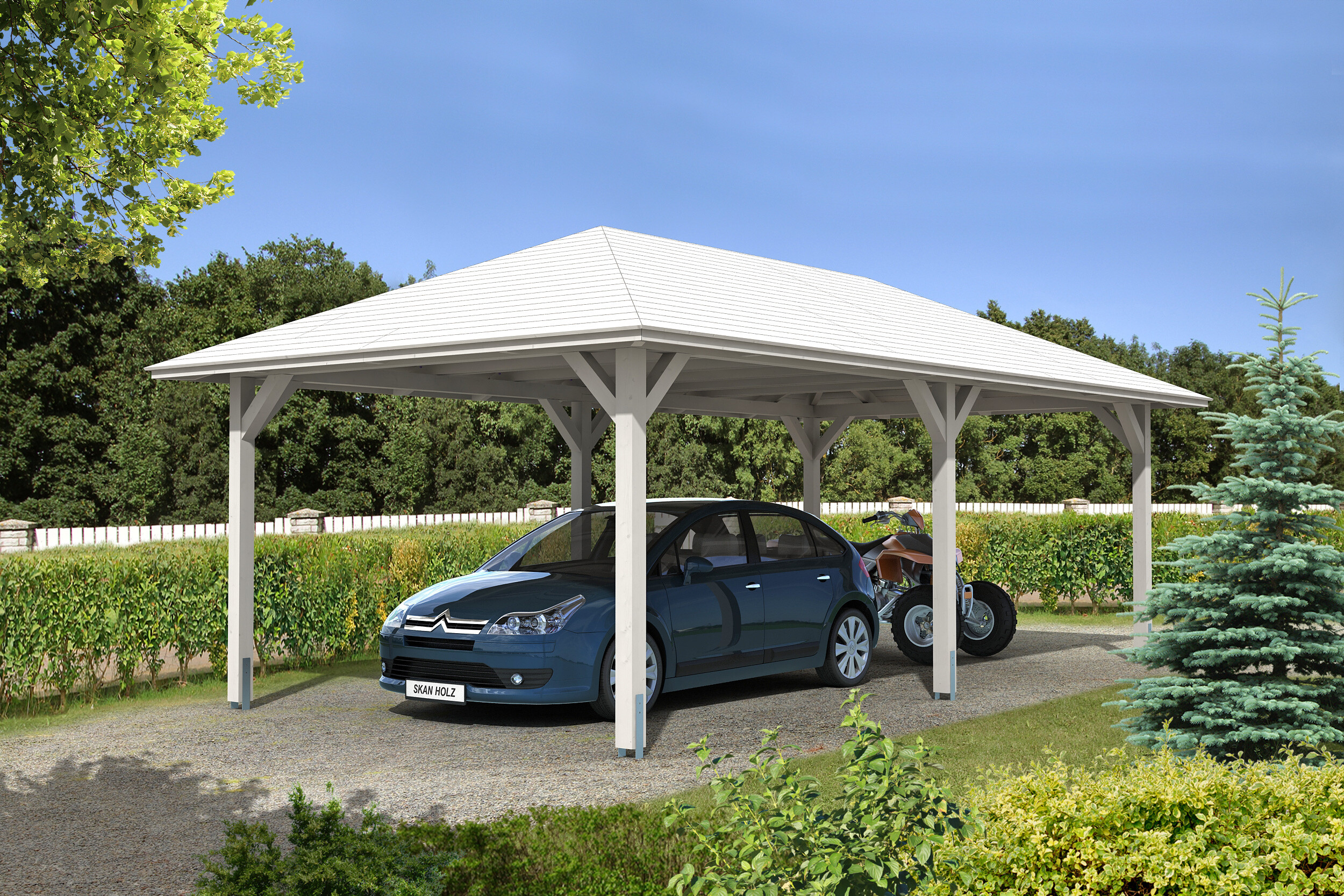 Carport Taunus 439 x 786 cm, weiß