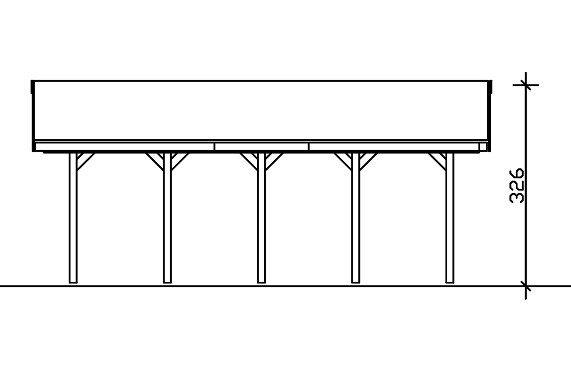 Grafik (Schnitt): Carport Wallgau 430 x 750 cm