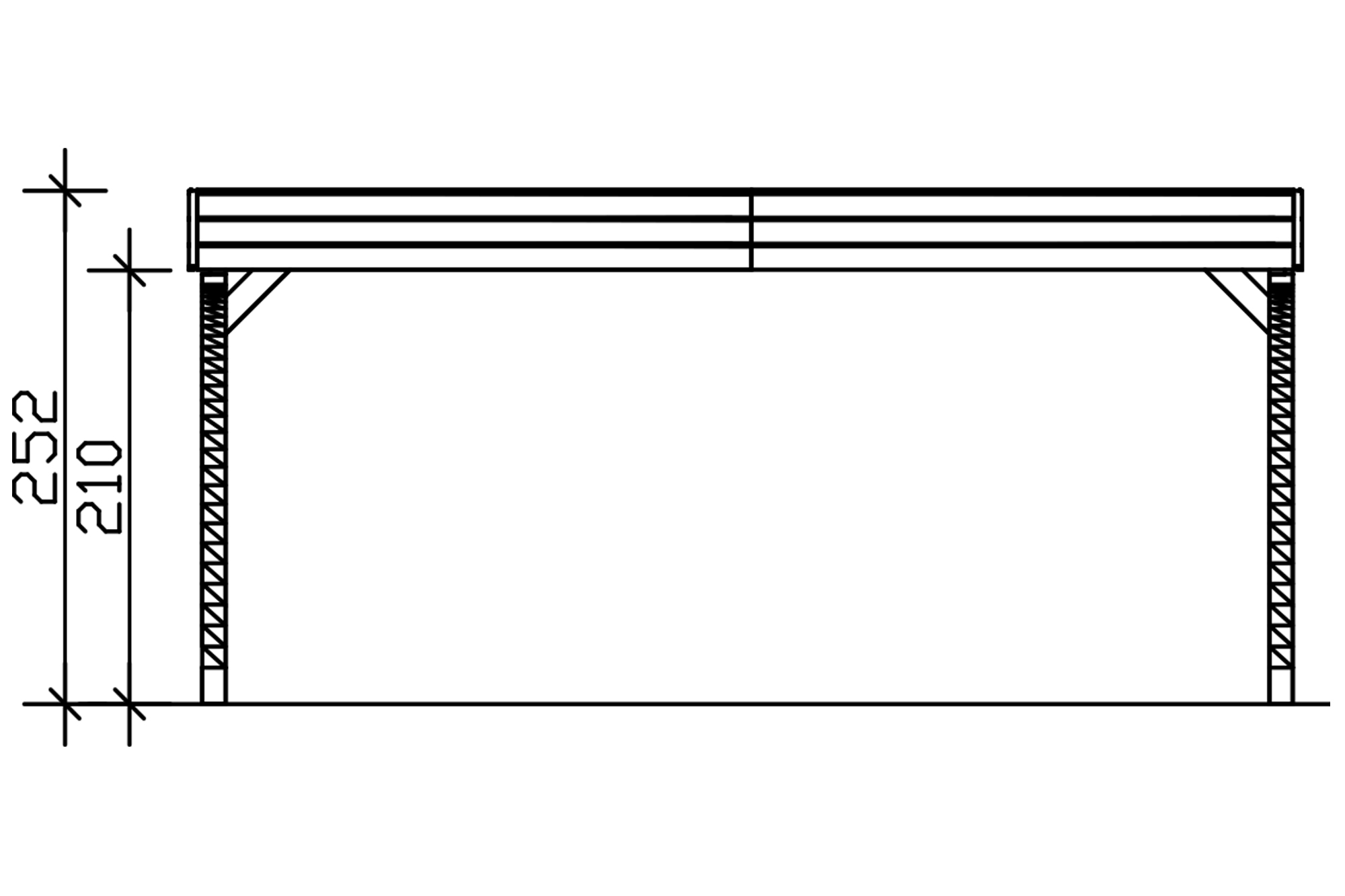 Carport Friesland Set H, 546 x 555 cm, mit zwei Einfahrtsbögen, grün imprägniert