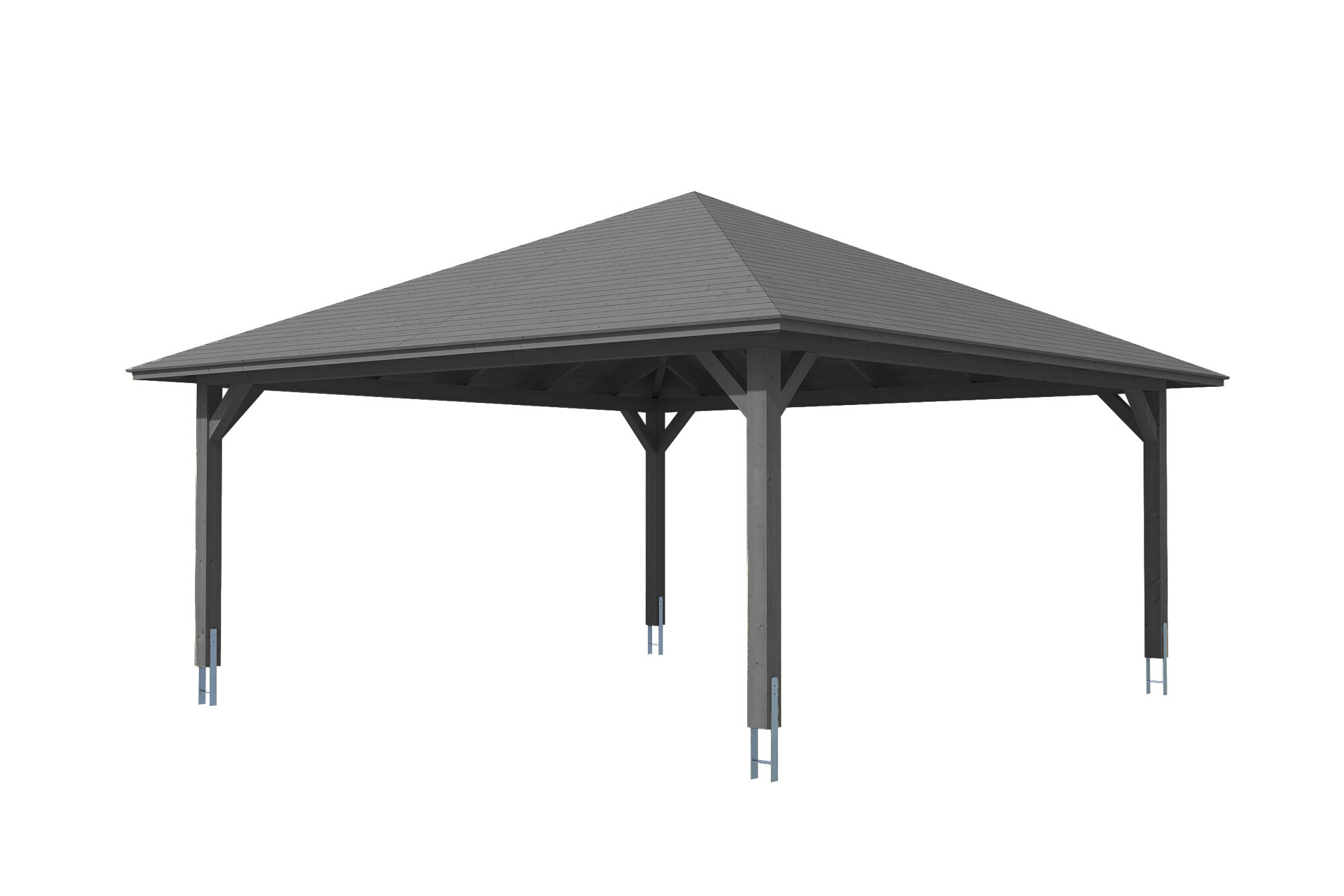 Carport Taunus 634 x 634 cm, schiefergrau