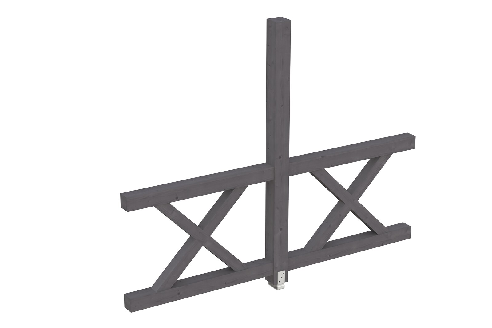 Sidewall St.Andrew`s cross 243 x 210 cm, free standing, spruce, colour pre-treated in slate-grey