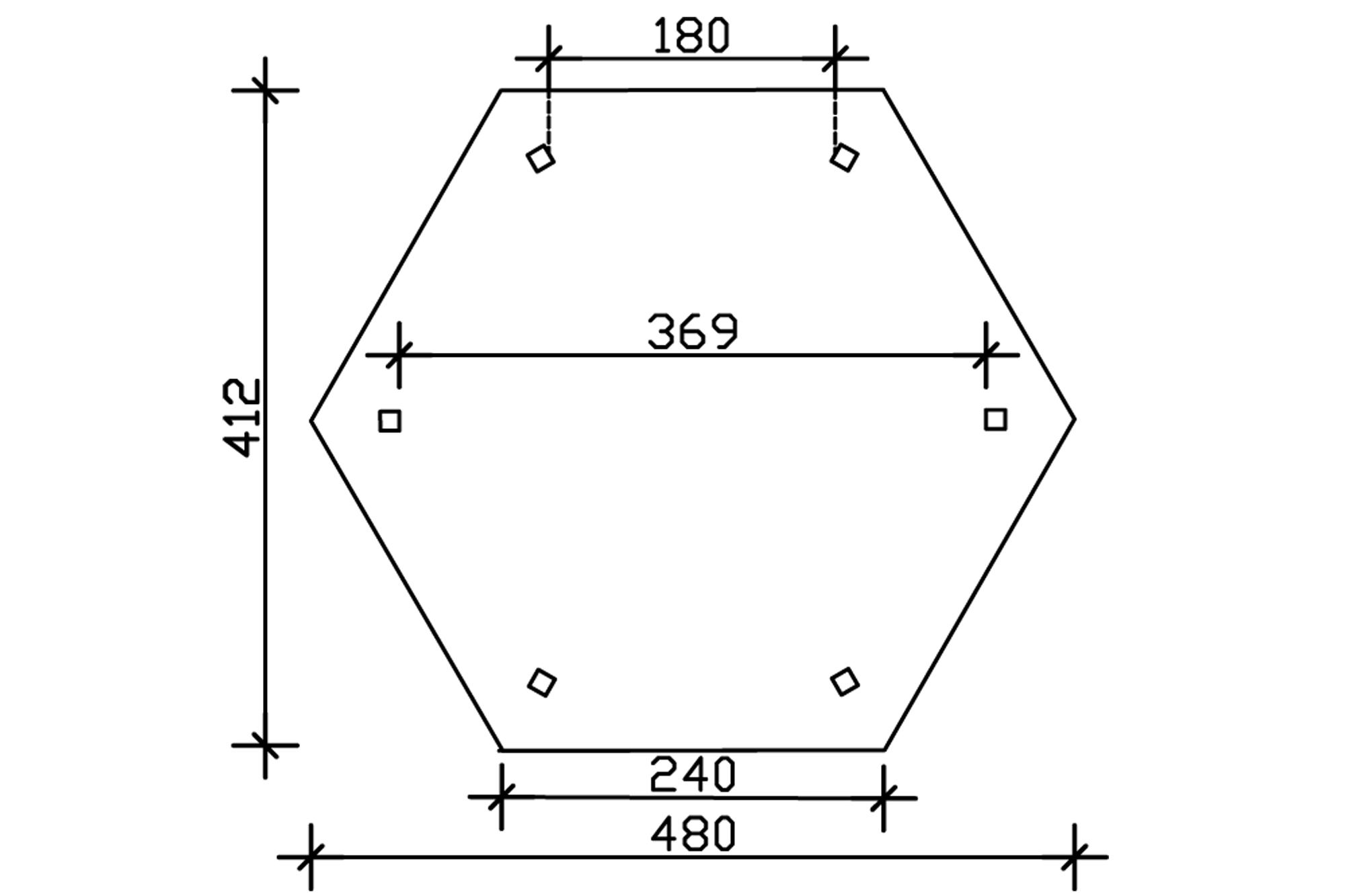 Gloriette NANCY 3 (ø 480cm) hexagonale, bois lamellé-collé, non traité