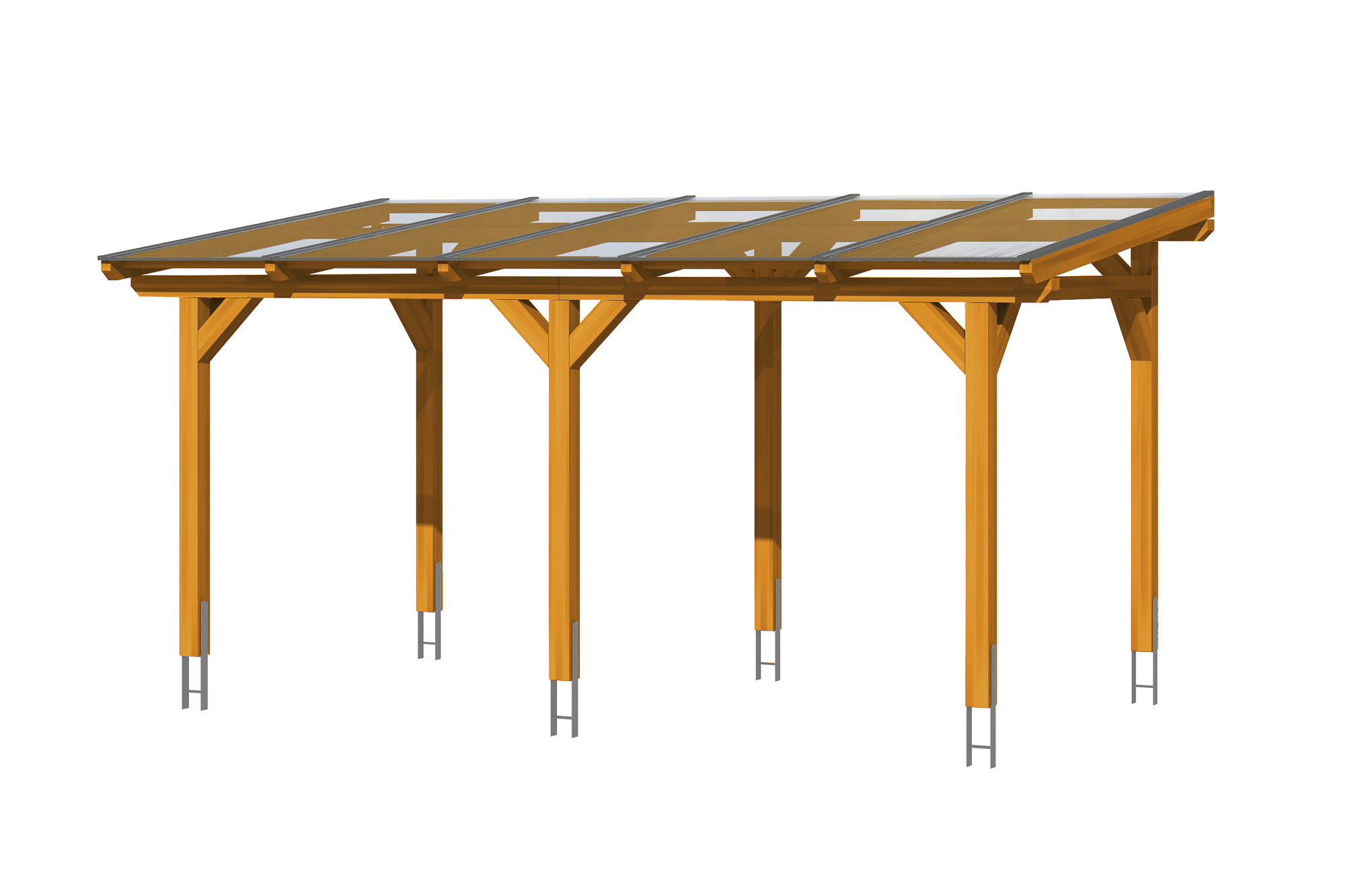 Produktbild: Terrassenüberdachung Siena, Breite 541 cm, farblich behandelt farblich behandelt in eiche hell