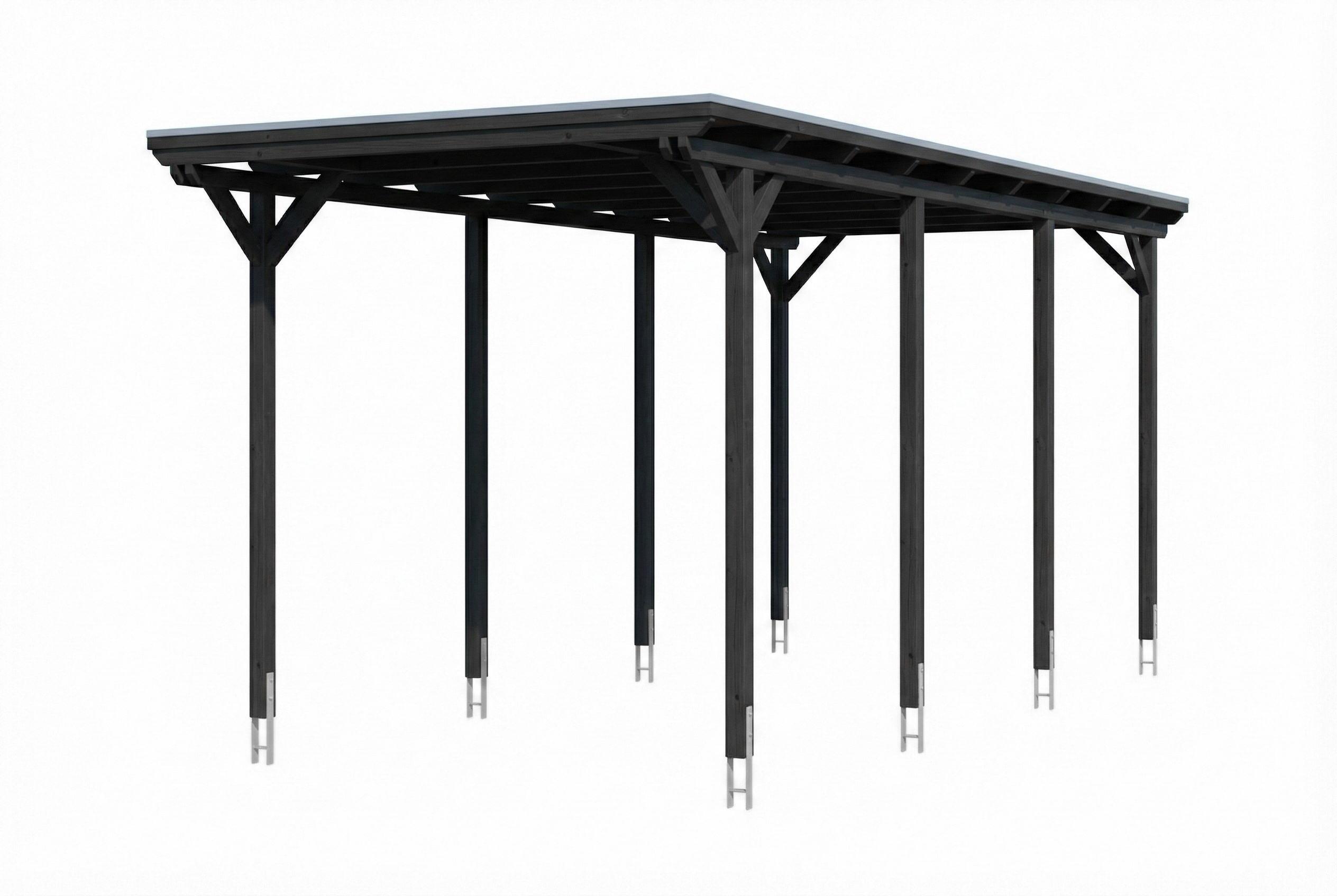 Carport Emsland Caravan 402 x 846 cm, panneaux de toit en acier avec voile de condensation antique, anthracite