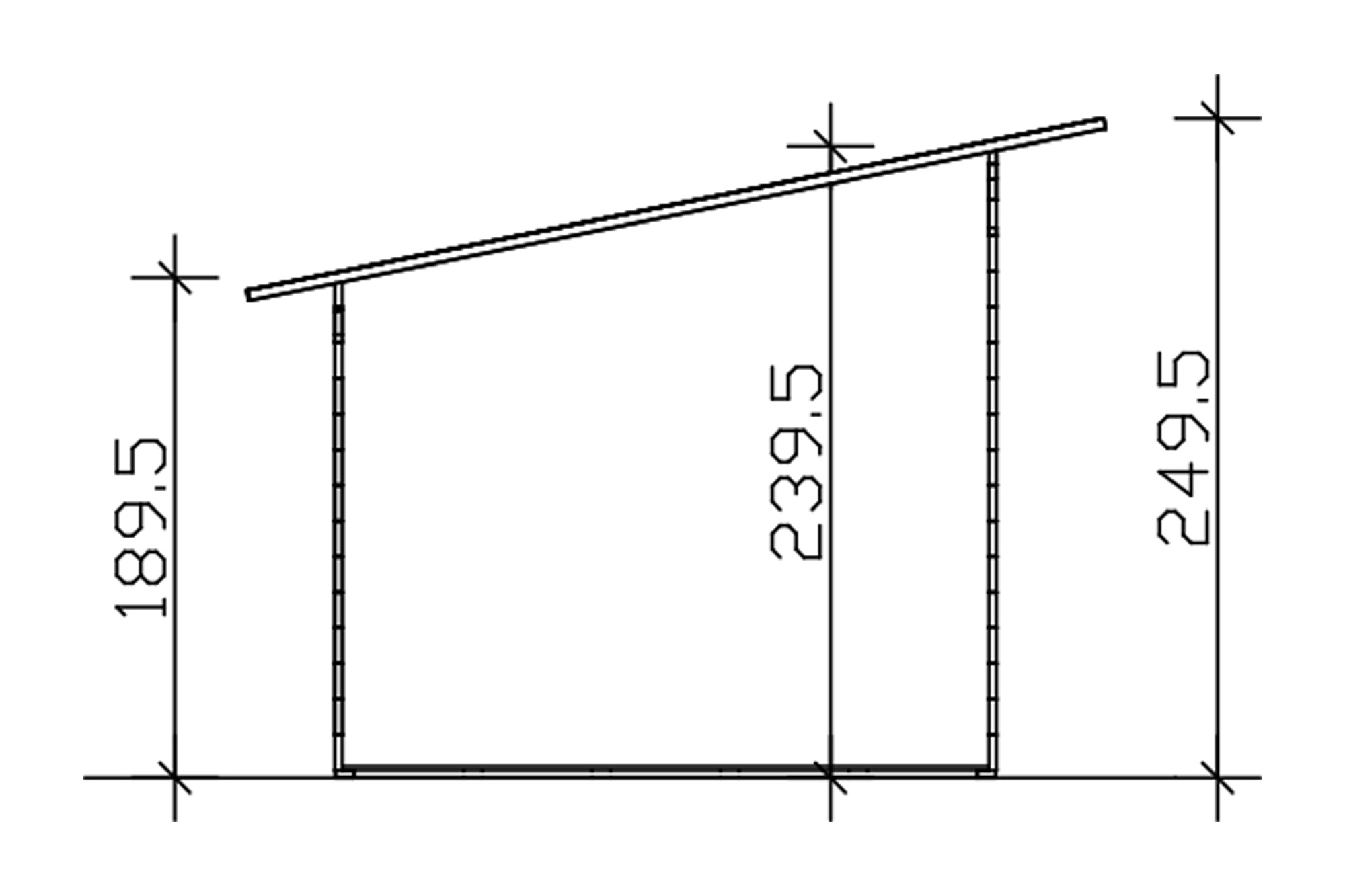 Gartenhaus Ostende 1, 350 x 250 cm, natur