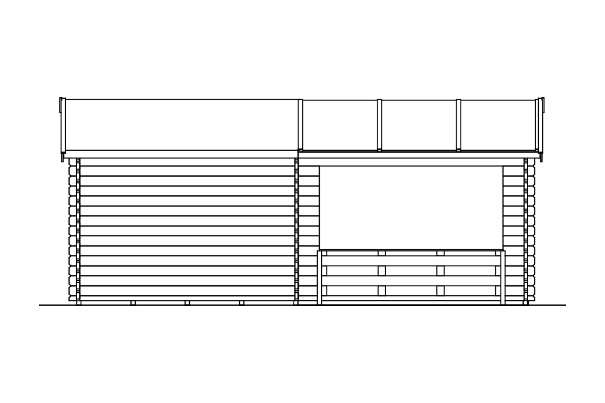 Tuinhuis Holmestrand, 45mm 380 x 610 cm, onbehandeld