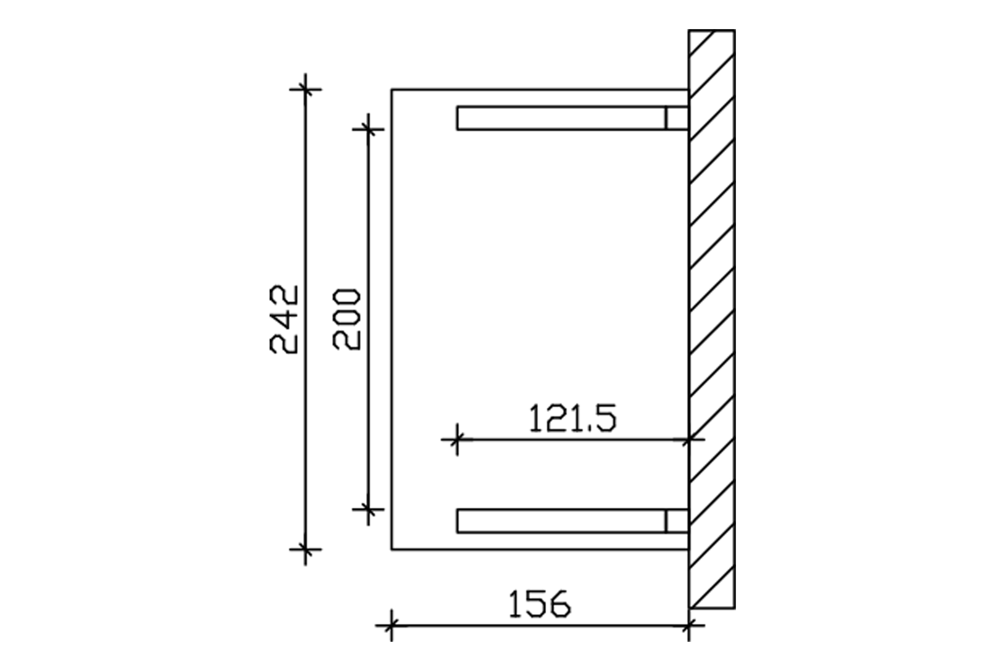 Vordach Paderborn Typ 1, 242 x 156 cm, anthrazit