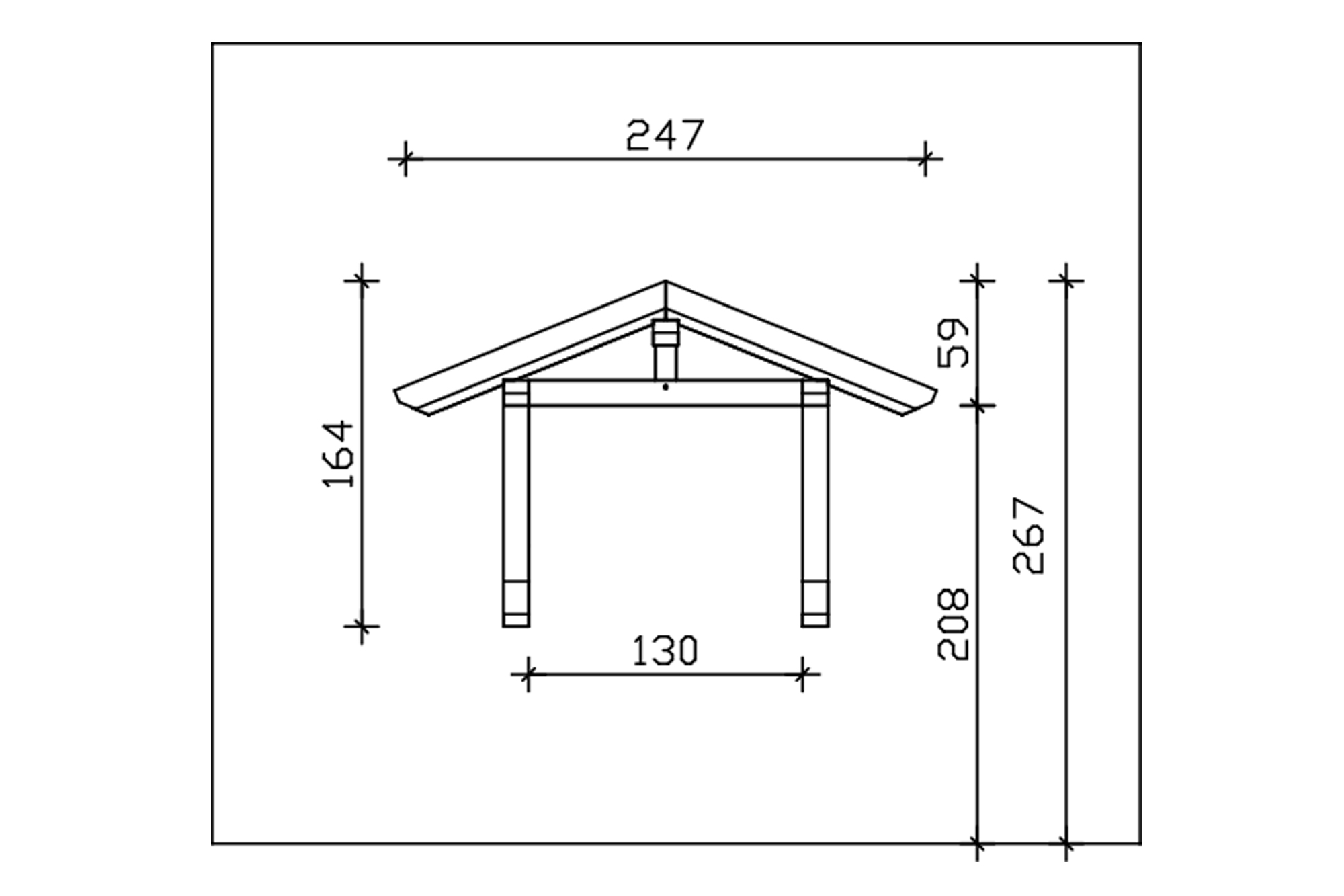 Canopy Siegen type 1, 247 x 116 cm, colour pre-treated walnut