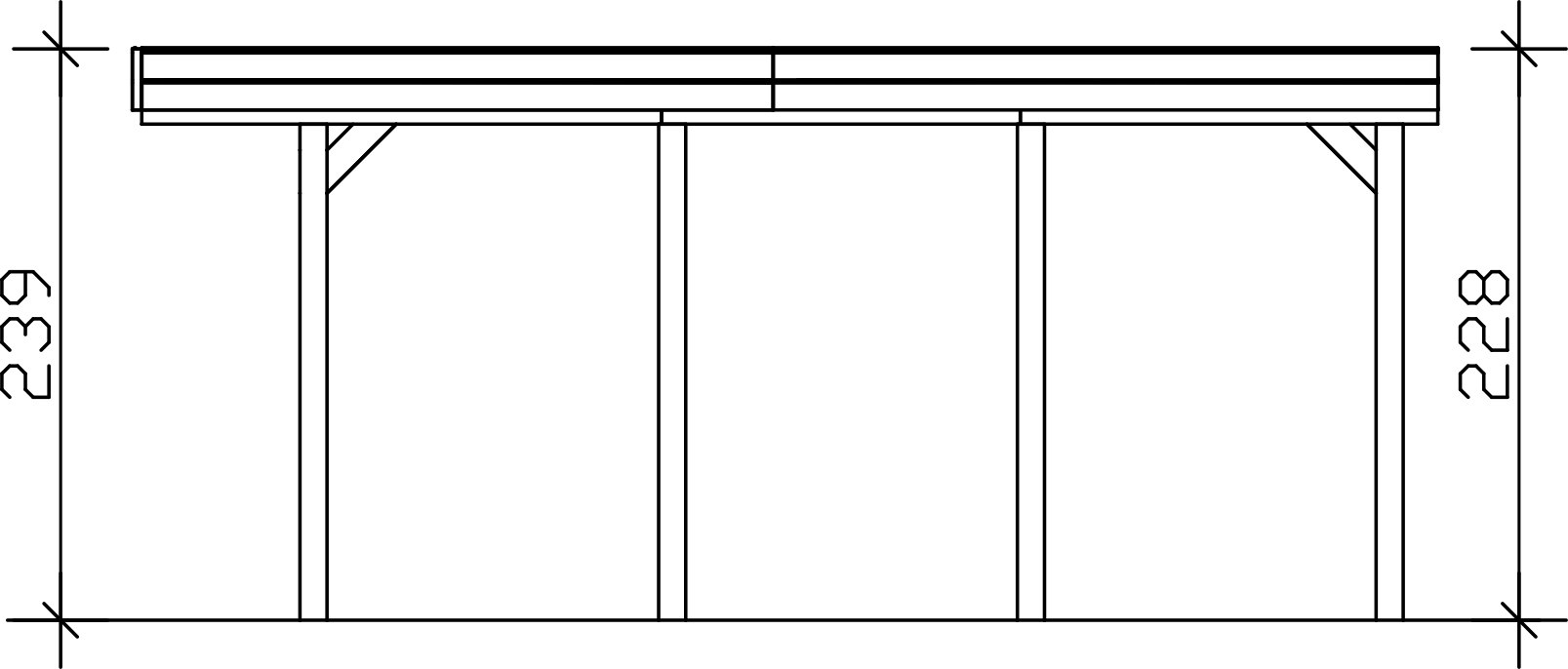 Carport Friesland 402 x 555 cm, met dakplaten, antraciet