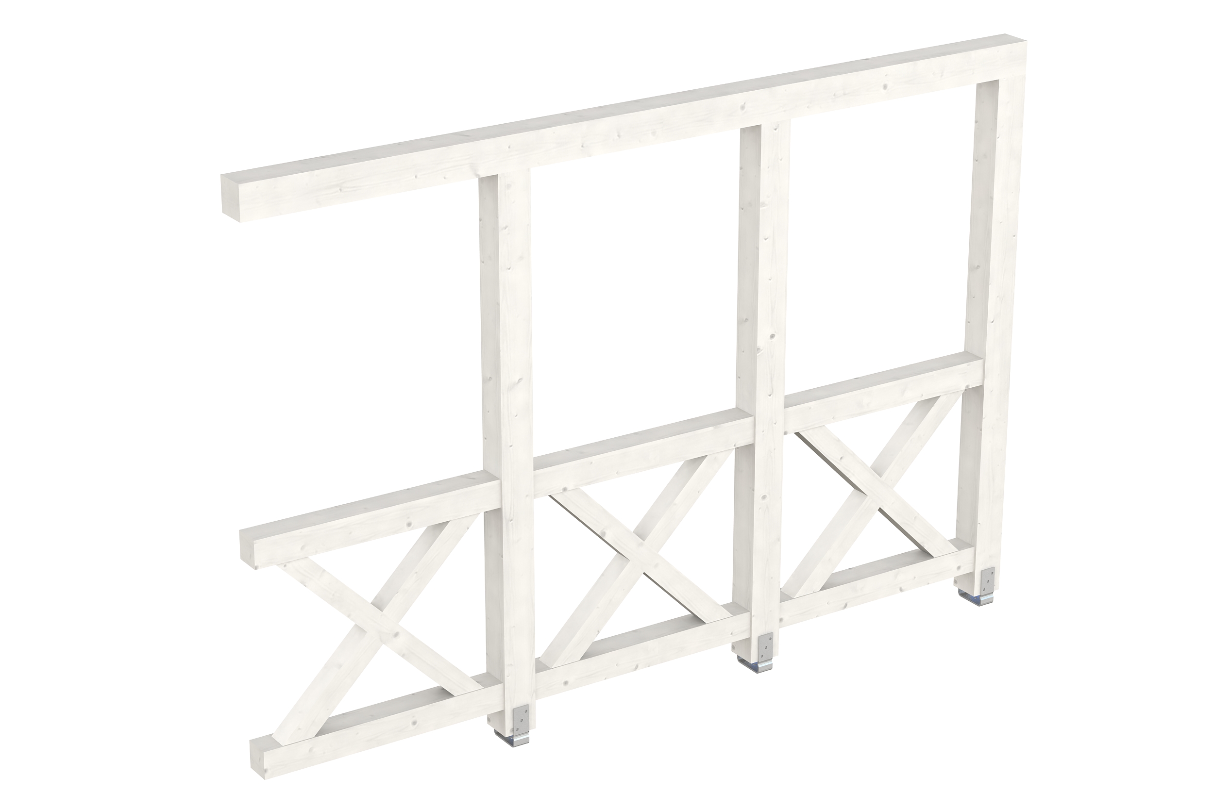 Seitenwand Andreaskreuz (WA) 305 x 210 cm, Fichte, weiß