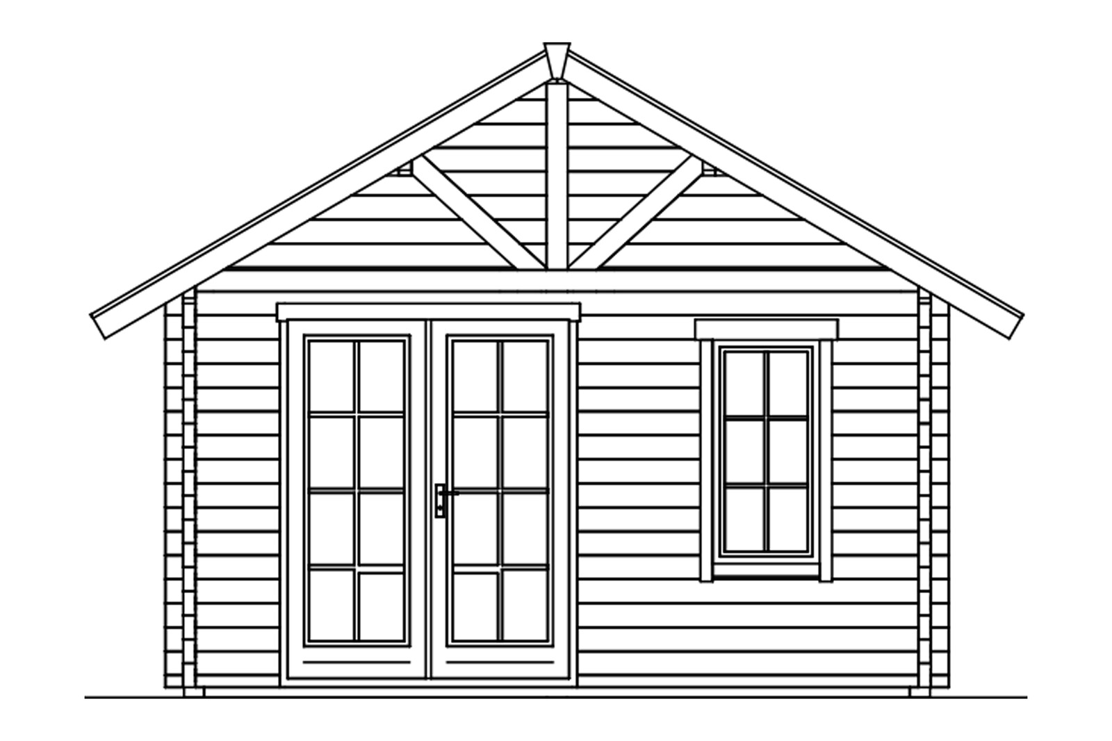 Tuinhuis Toronto 4, 70plus 420 x 660 cm, basishuis, onbehandeld