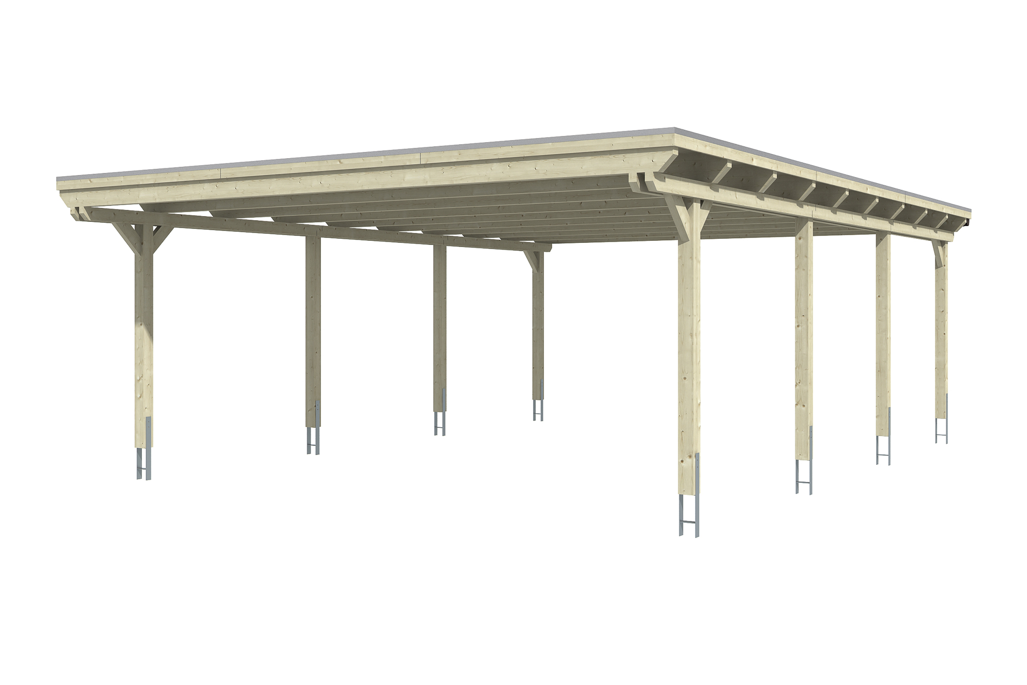 Carport Emsland 613 x 846 cm, onbehandeld, met Aluminium dakplaten