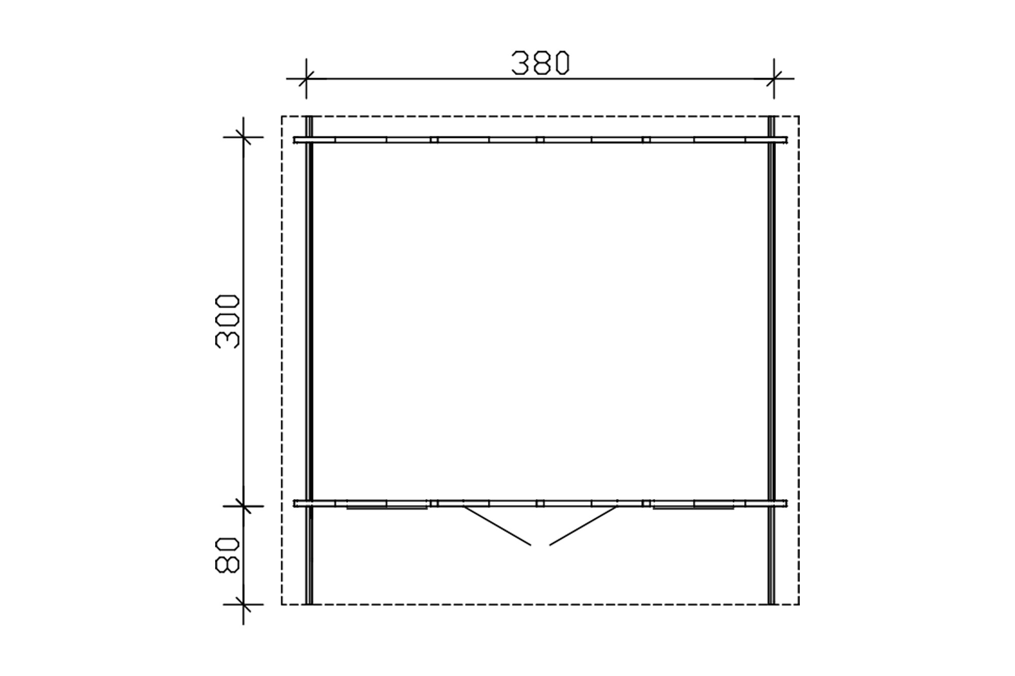 Tuinhuis Trondheim 1, 45mm 380 x 300 cm, onbehandeld