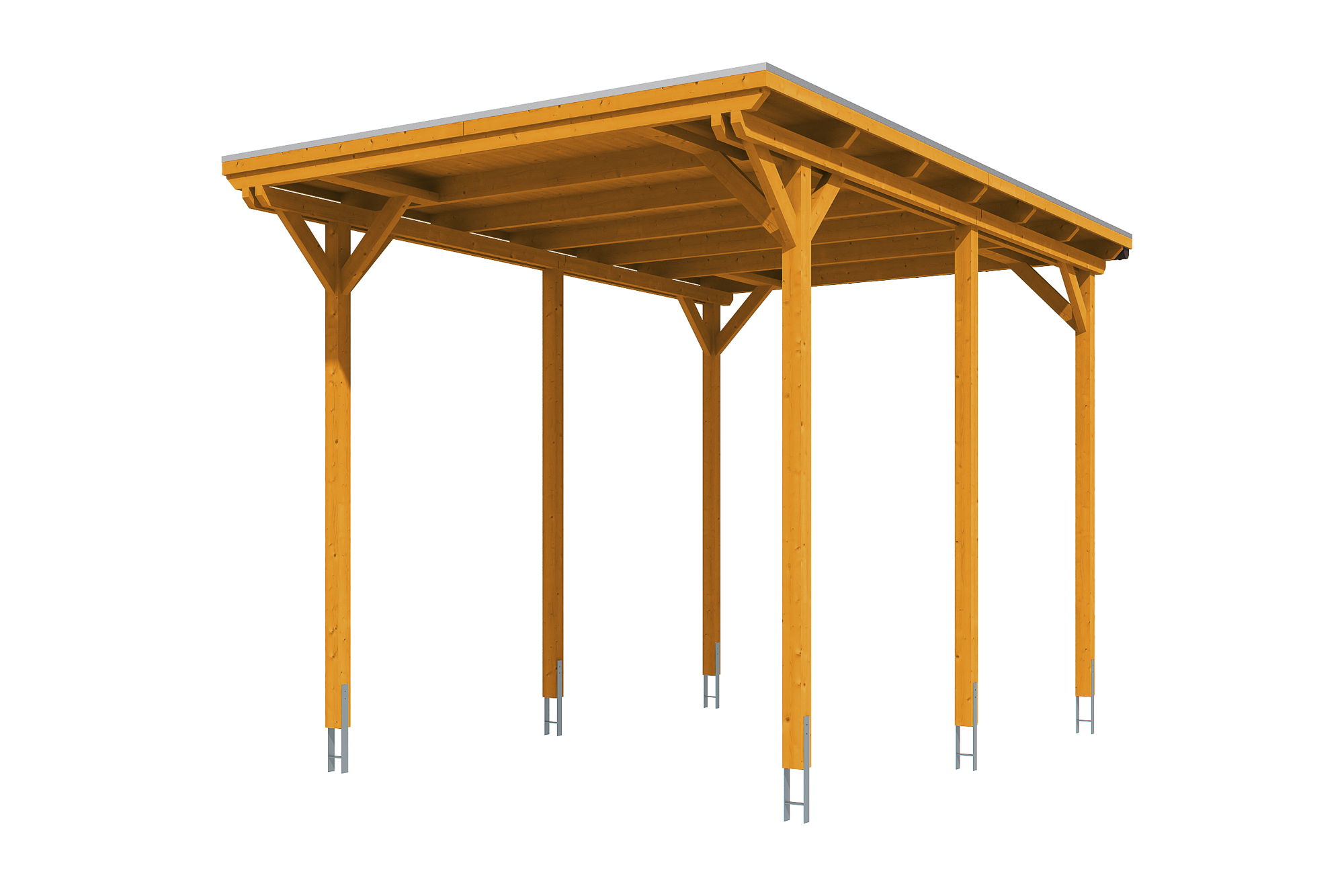 Produktbild: Carport Emsland Caravan 404 x 604 cm, farblich behandelt in eiche hell