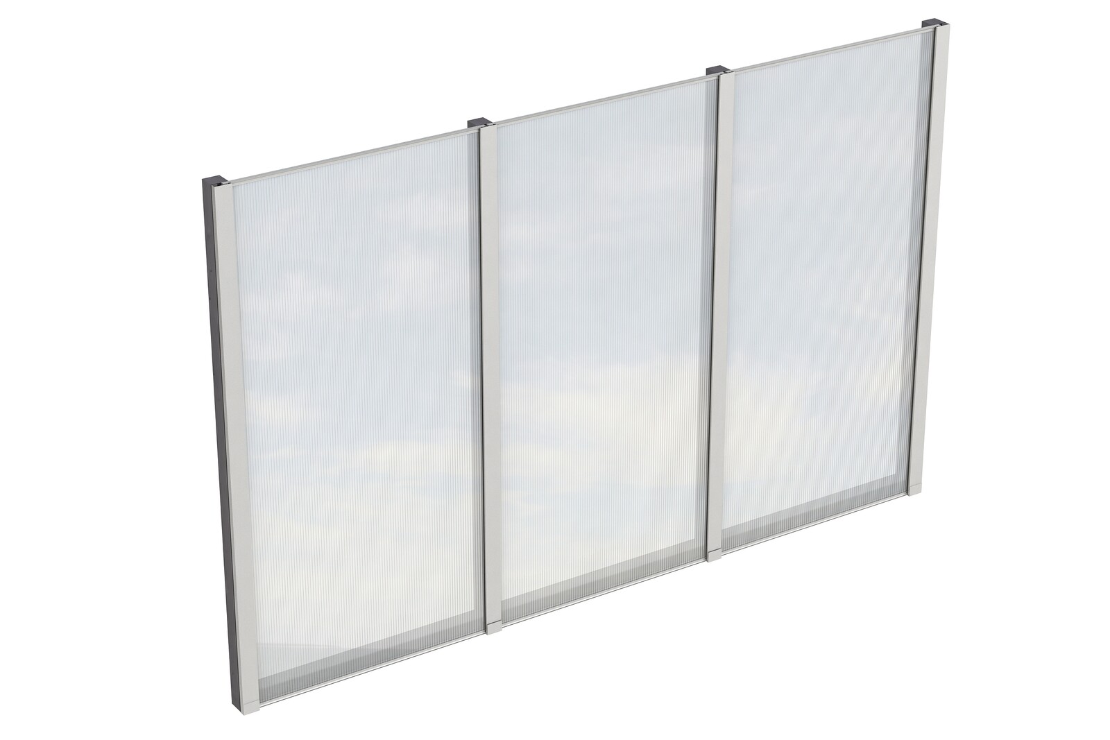 Seitenwand m. Polycarbonatplatten 293 x 200 cm, Fichte, schiefergrau