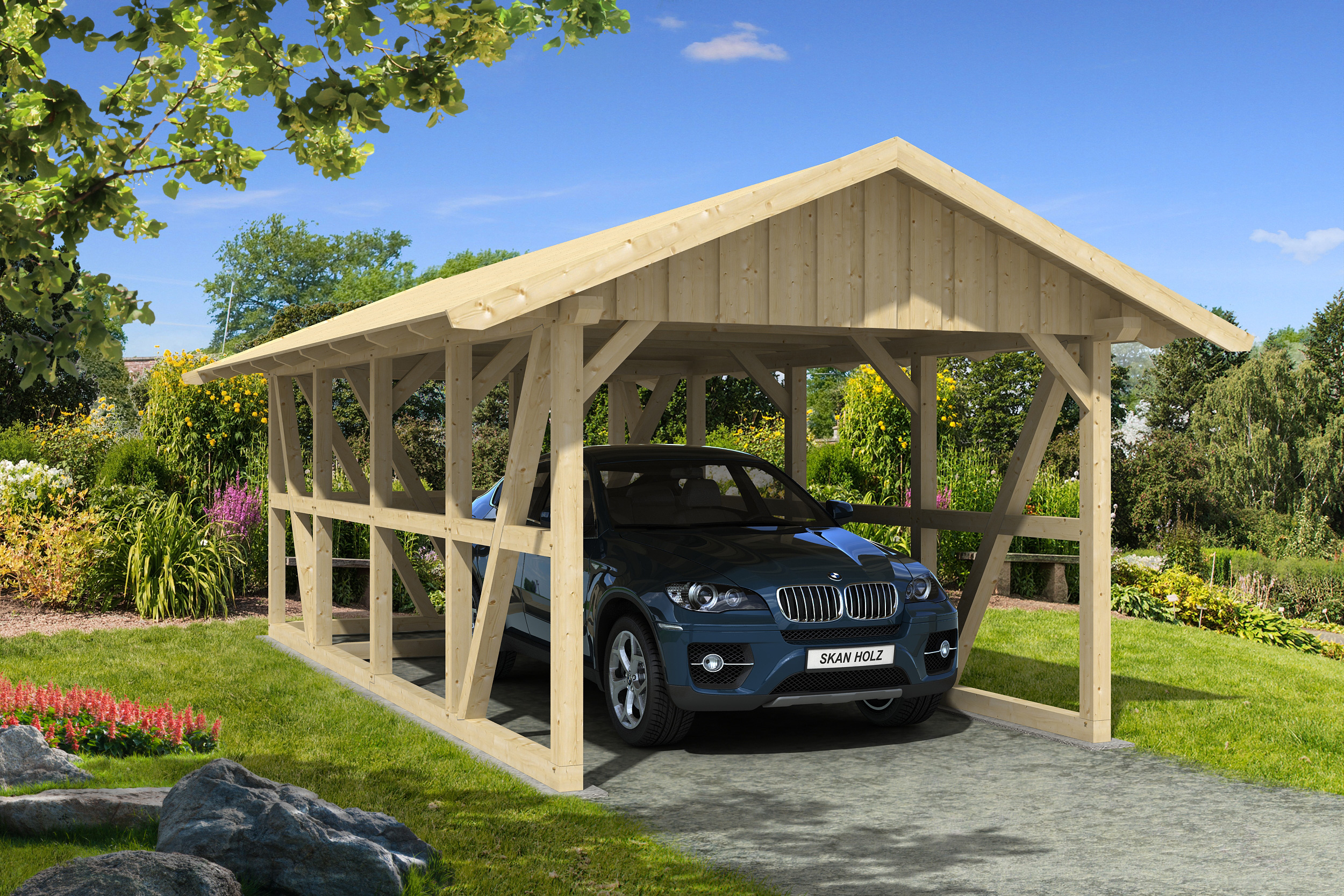 Carport Schwarzwald with storage room