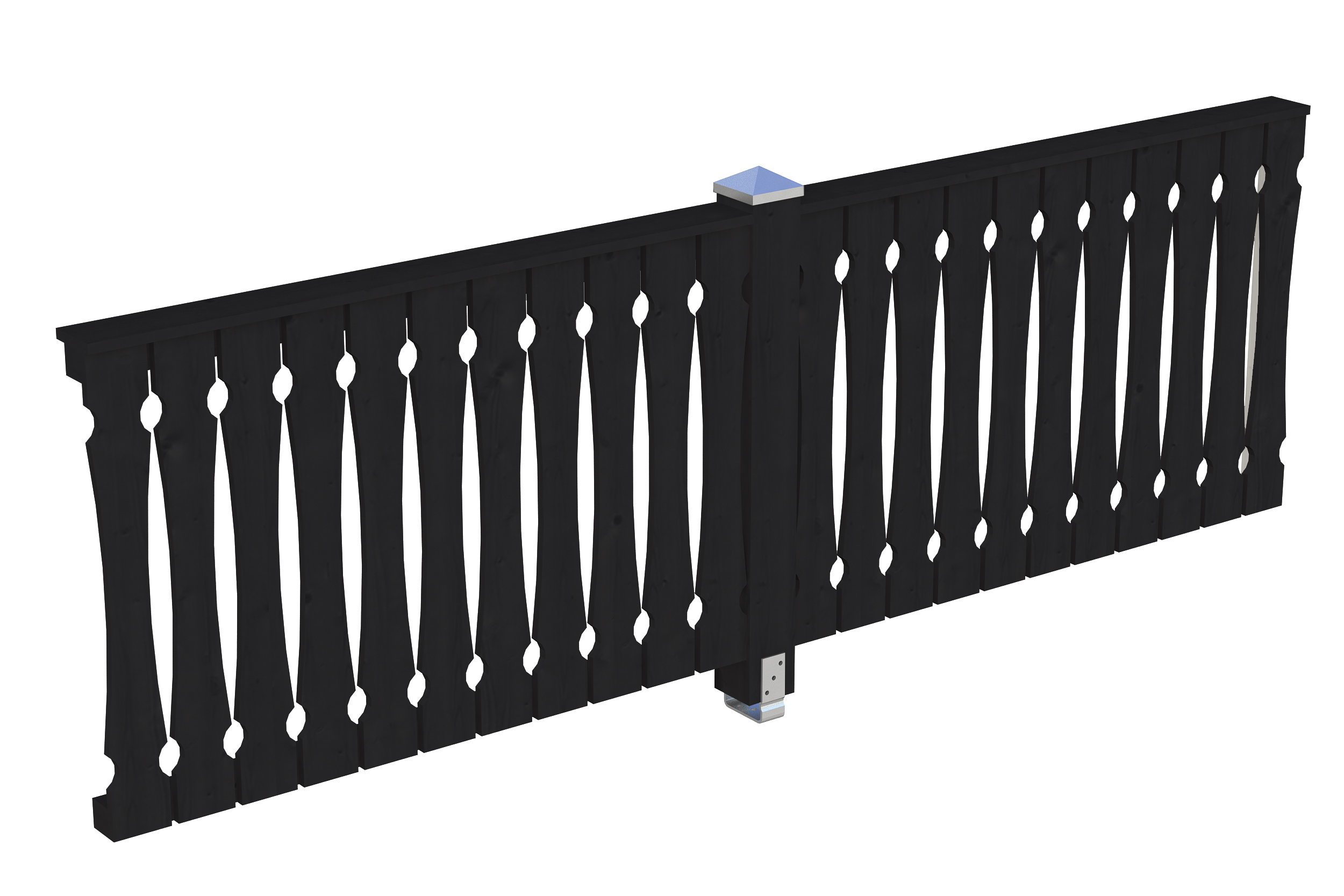 Produktbild: Seitenwand aus Balkonschalung, Tiefe 305 cm