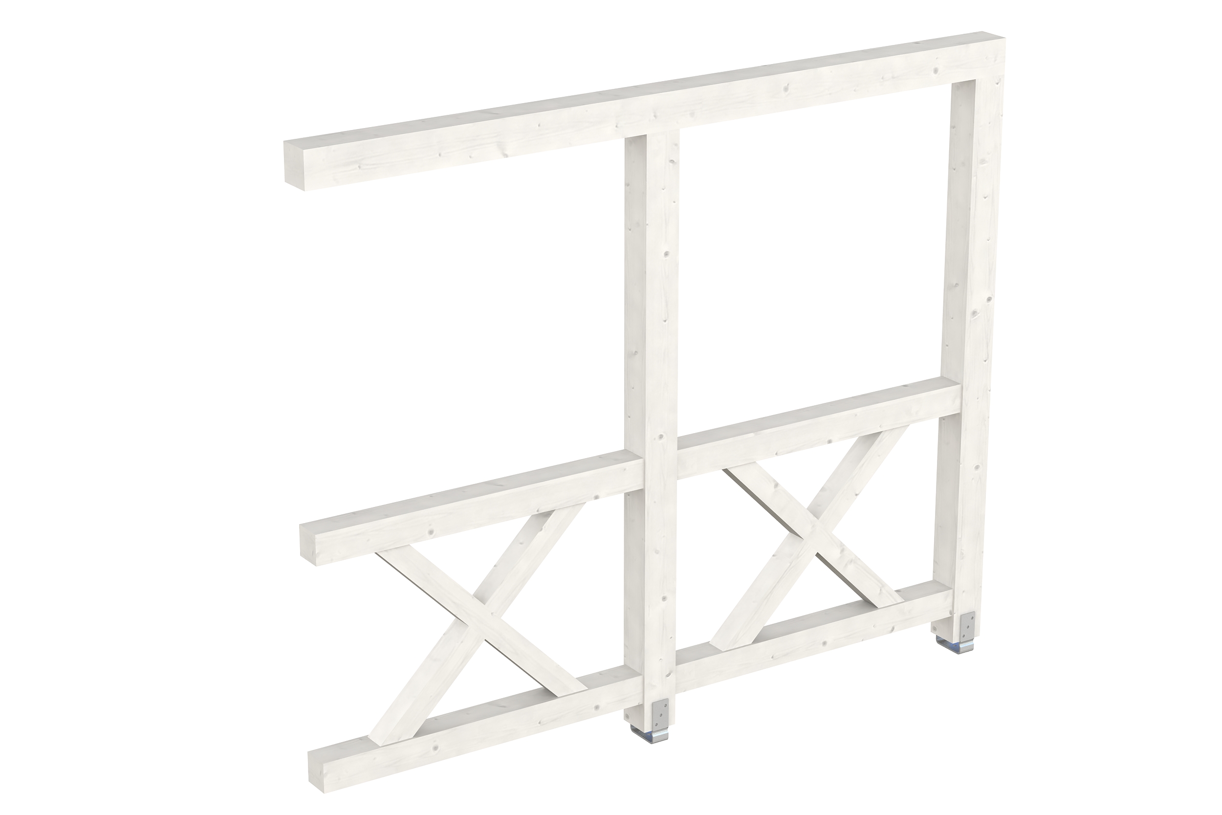 Seitenwand Andreaskreuz (WA) 255 x 210 cm, Fichte, weiß