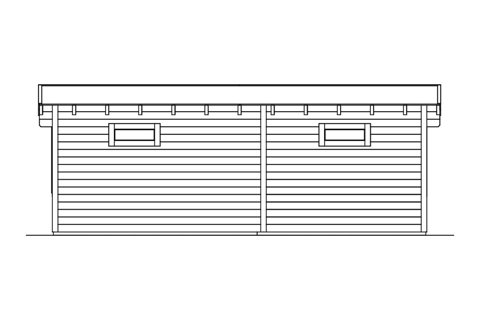 Log cabin Arnheim, 670 x 444 cm, untreated