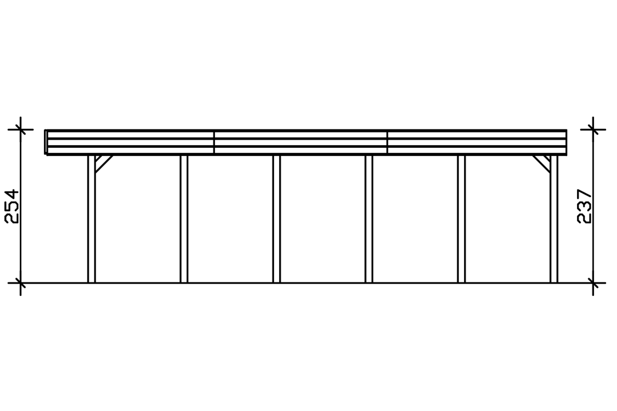 Grafik (Schnitt): Carport Friesland 557 x 860 cm