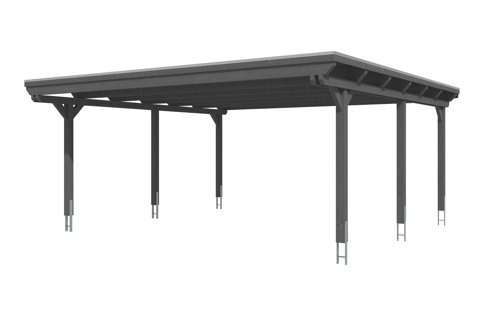 Carport Emsland 613 x 604 cm mit EPDM-Dach, schiefergrau
