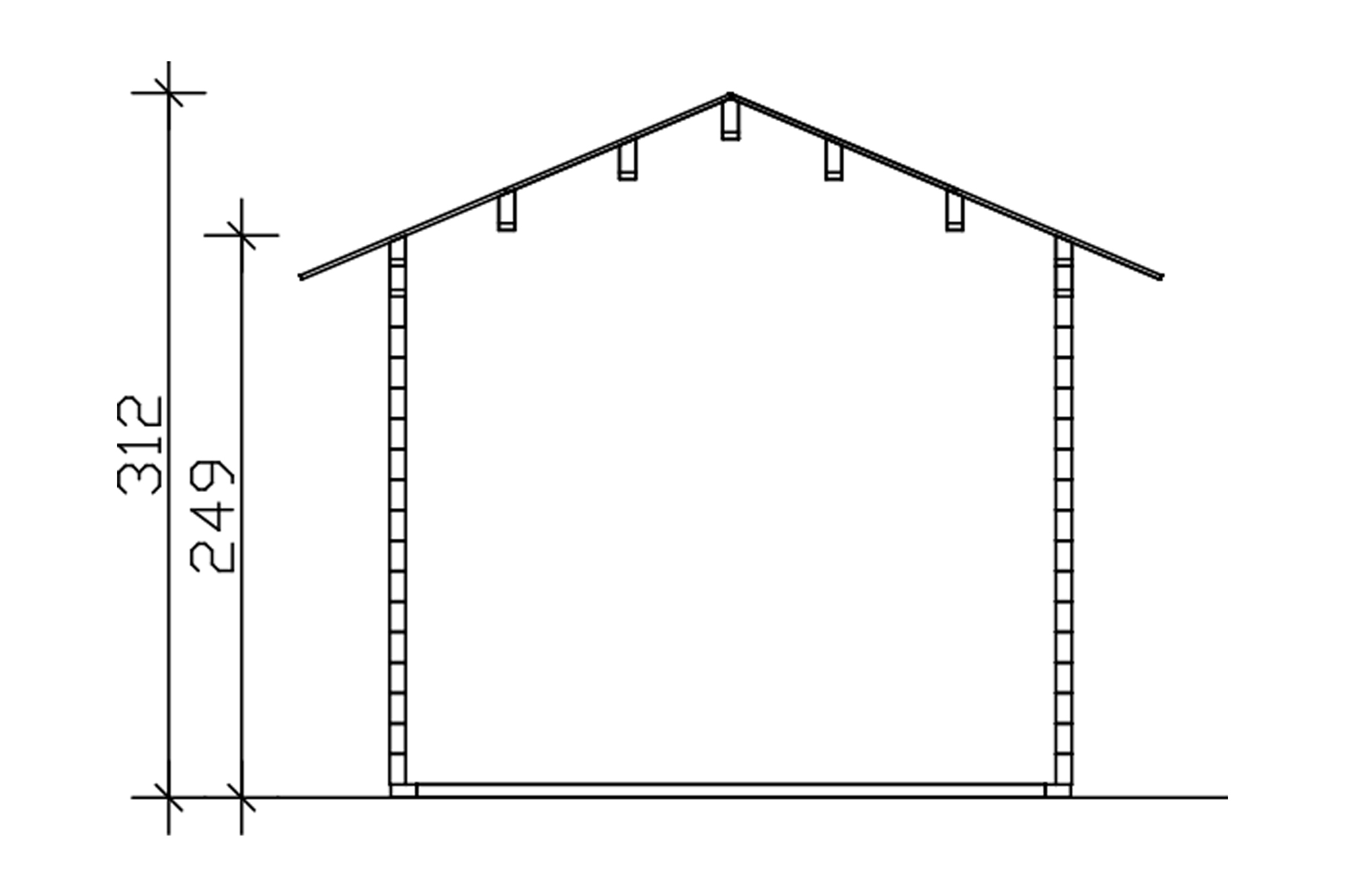 Chalet de loisirs MONTREAL 1, 420x300cm, 70mm, chalet de base, toit non isolable